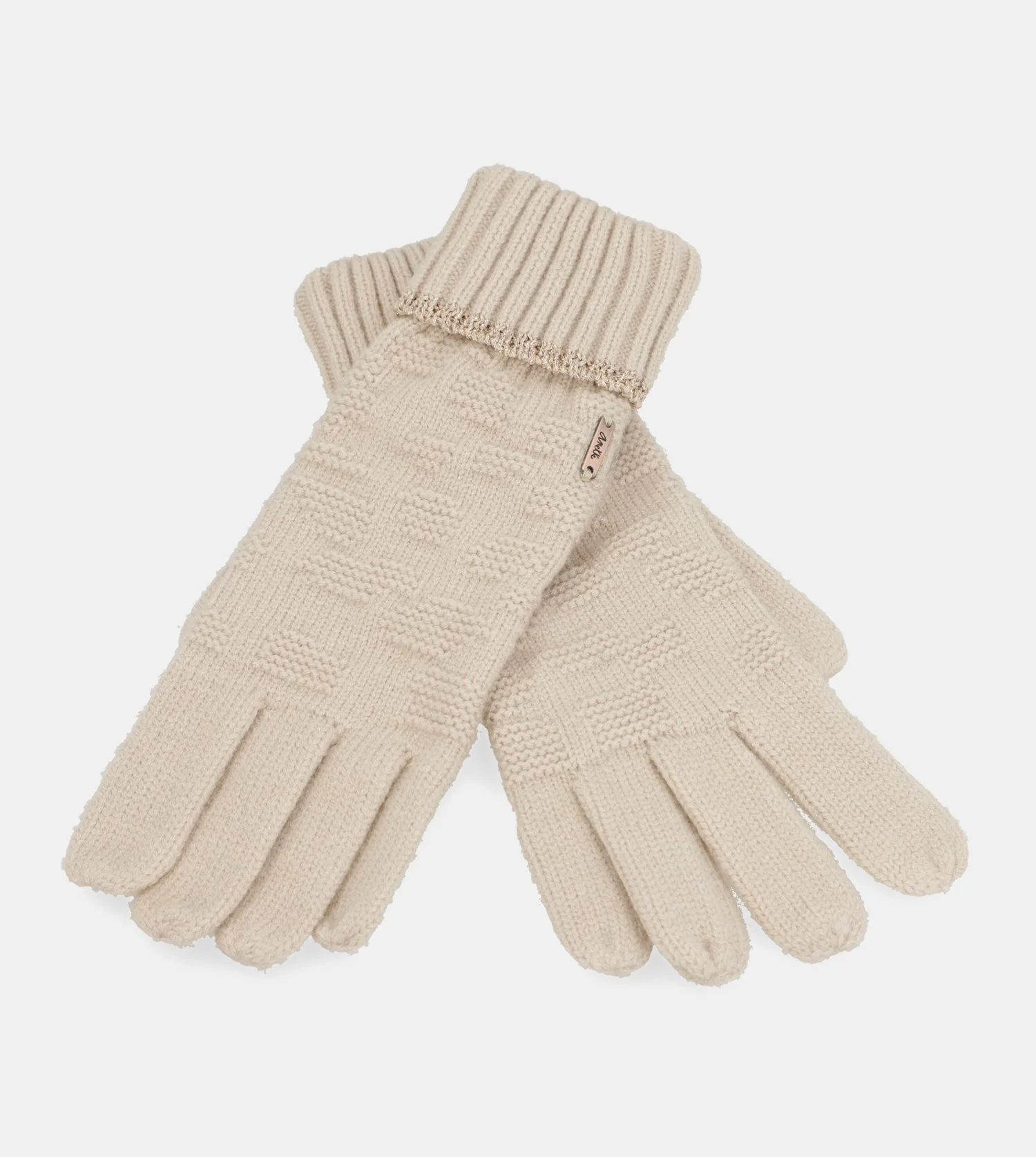 Beige gestrickte Handschuhe - Image 3