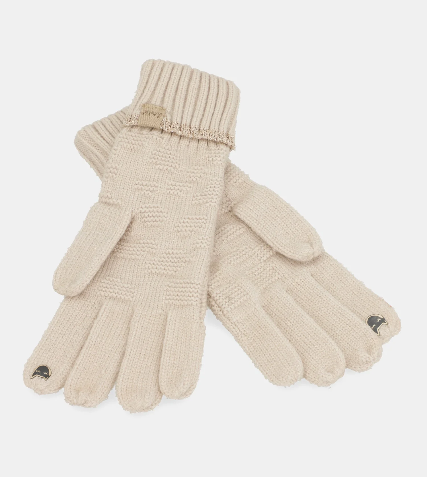 Beige gestrickte Handschuhe - Image 4