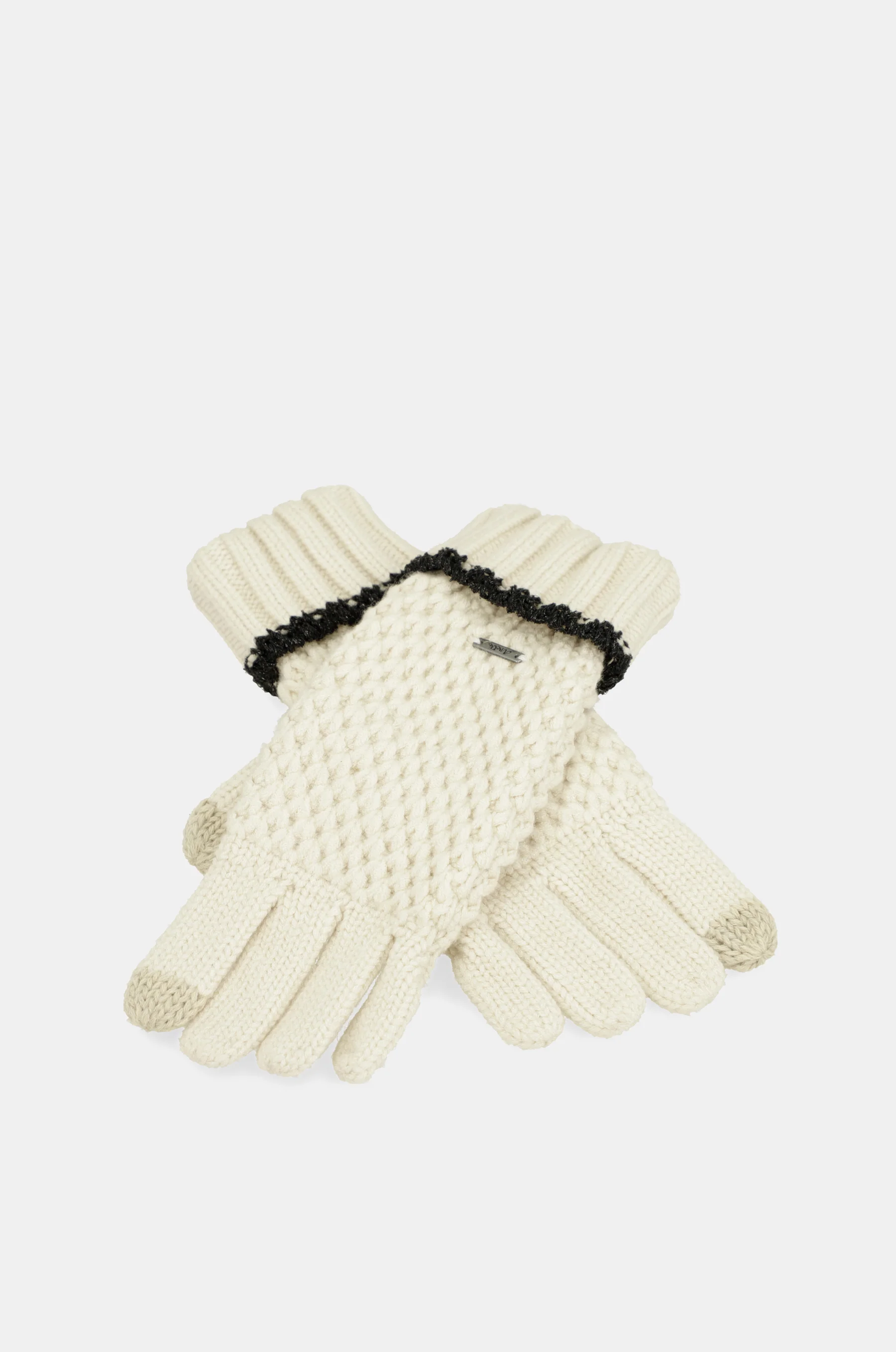 Beige Strickhandschuhe