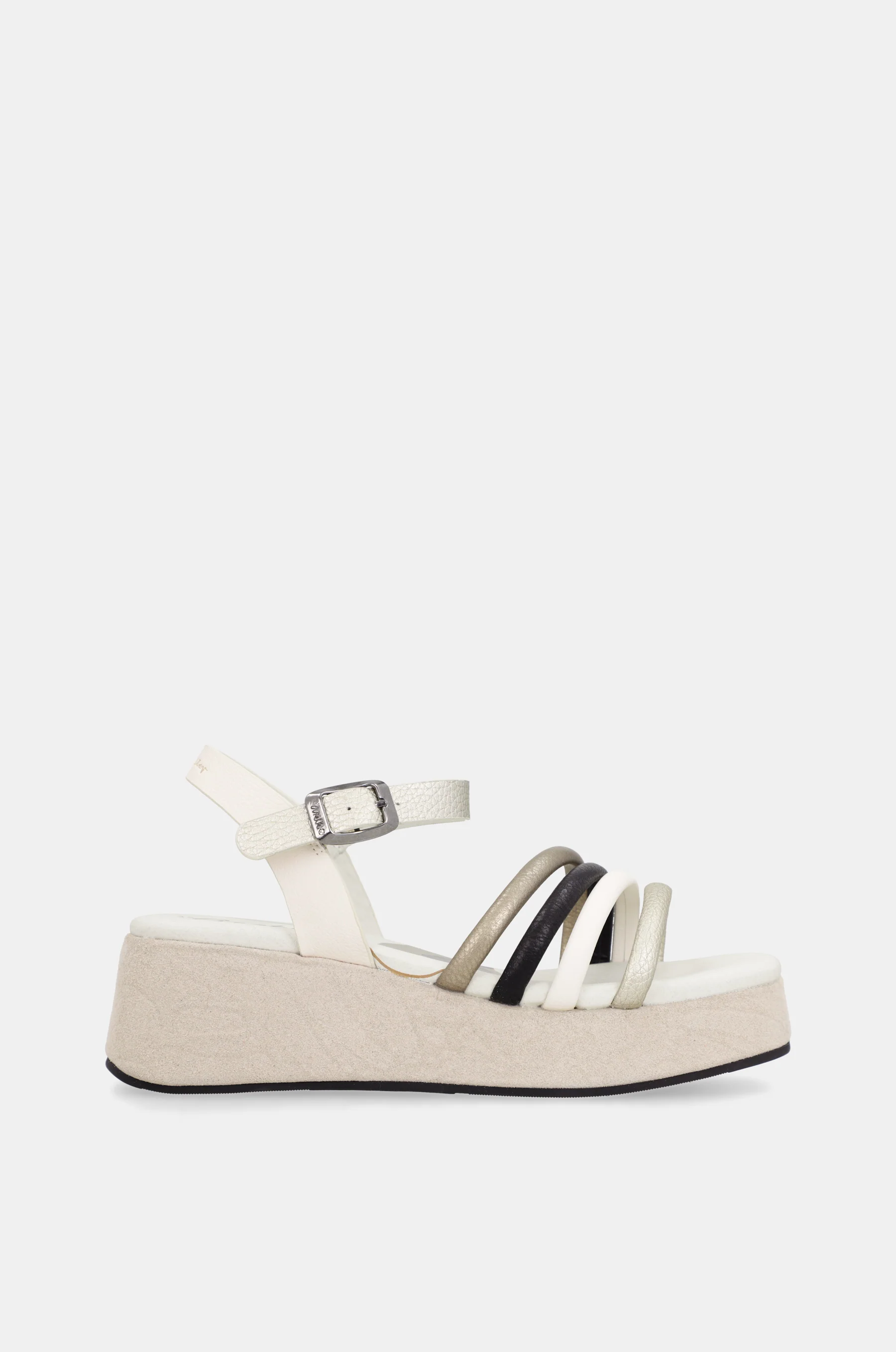 Beige Plateausandalen