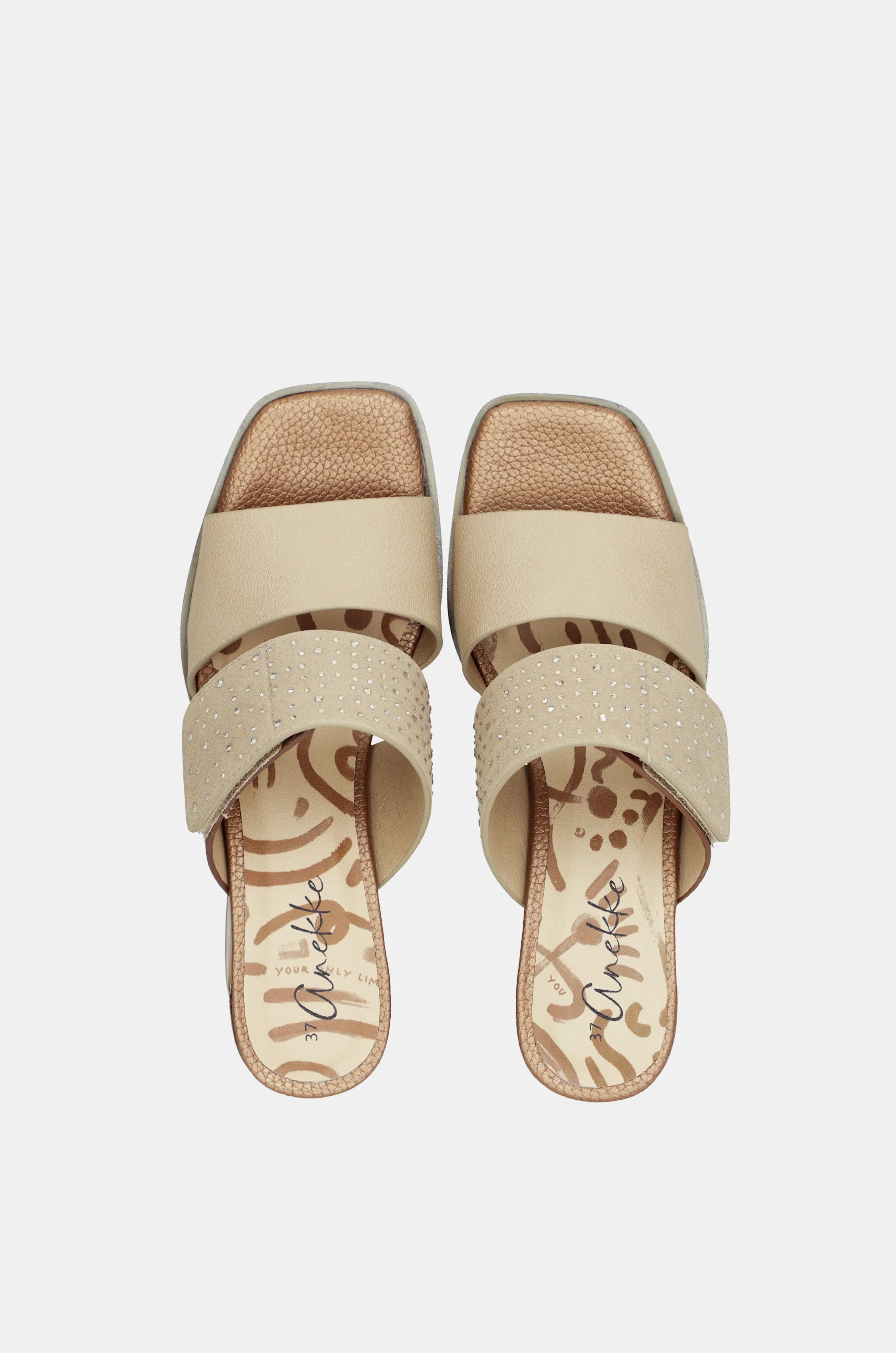 Beige Sandalen mit Strass - Image 8