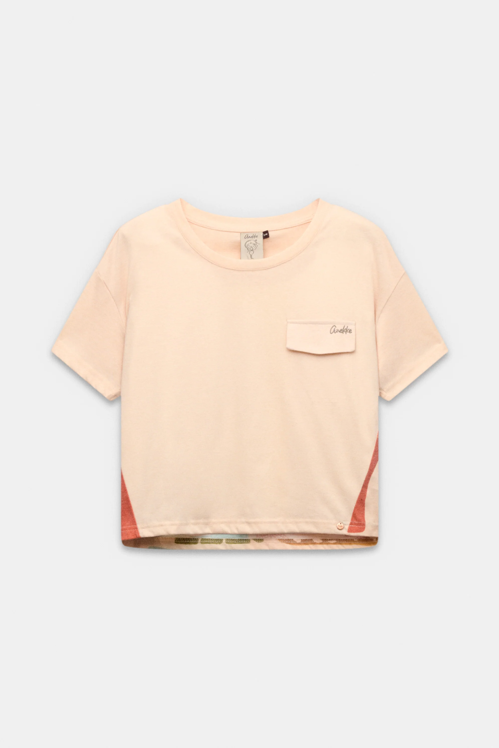 Beiges Kurzarm-T-Shirt