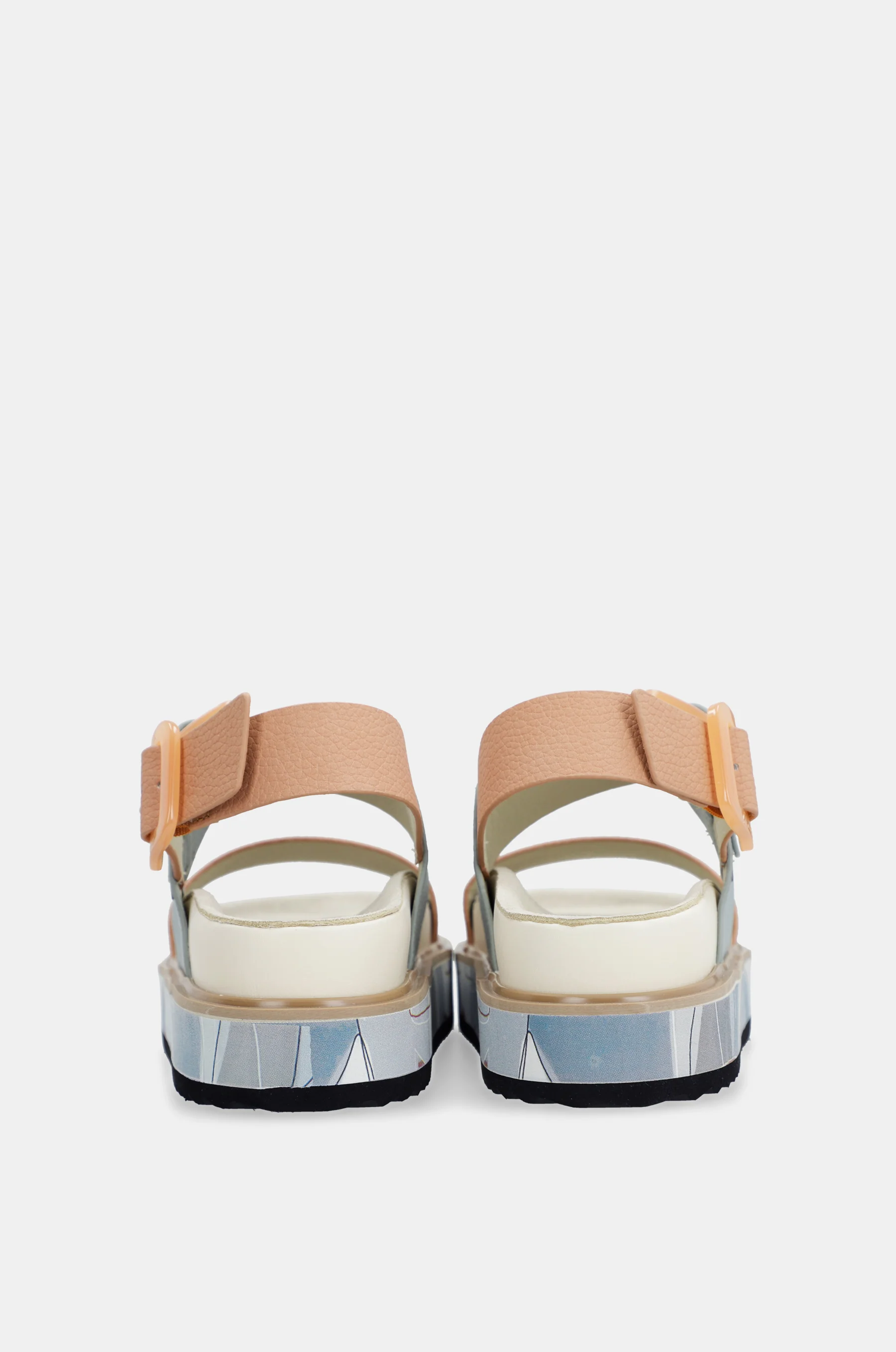 Blau-pinkorange Plateausandalen - Image 7