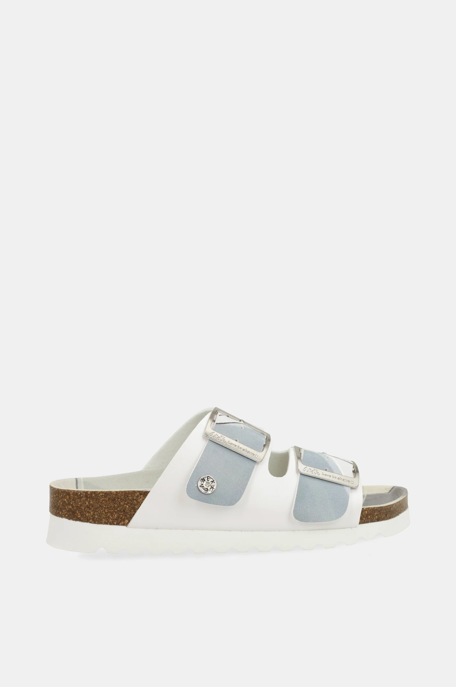Blau-weiße Bio-Sandalen