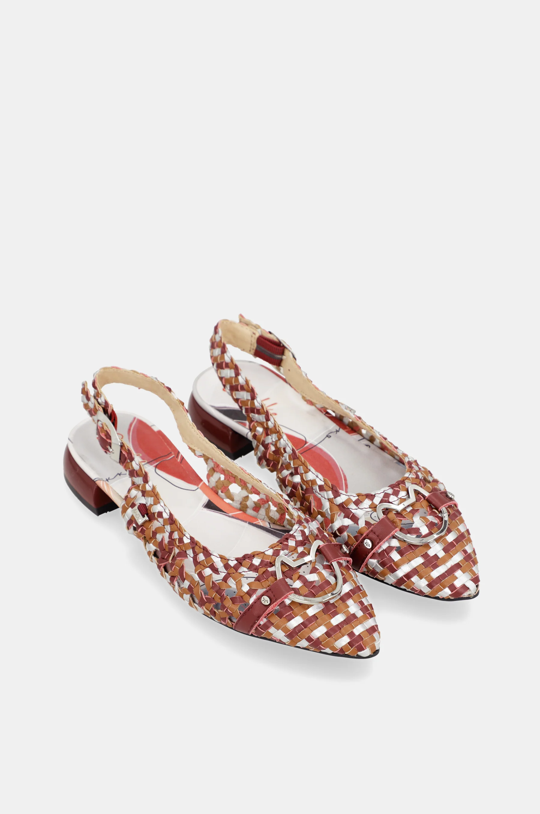Bordeauxfarbene Slingback-Sandalen - Image 3