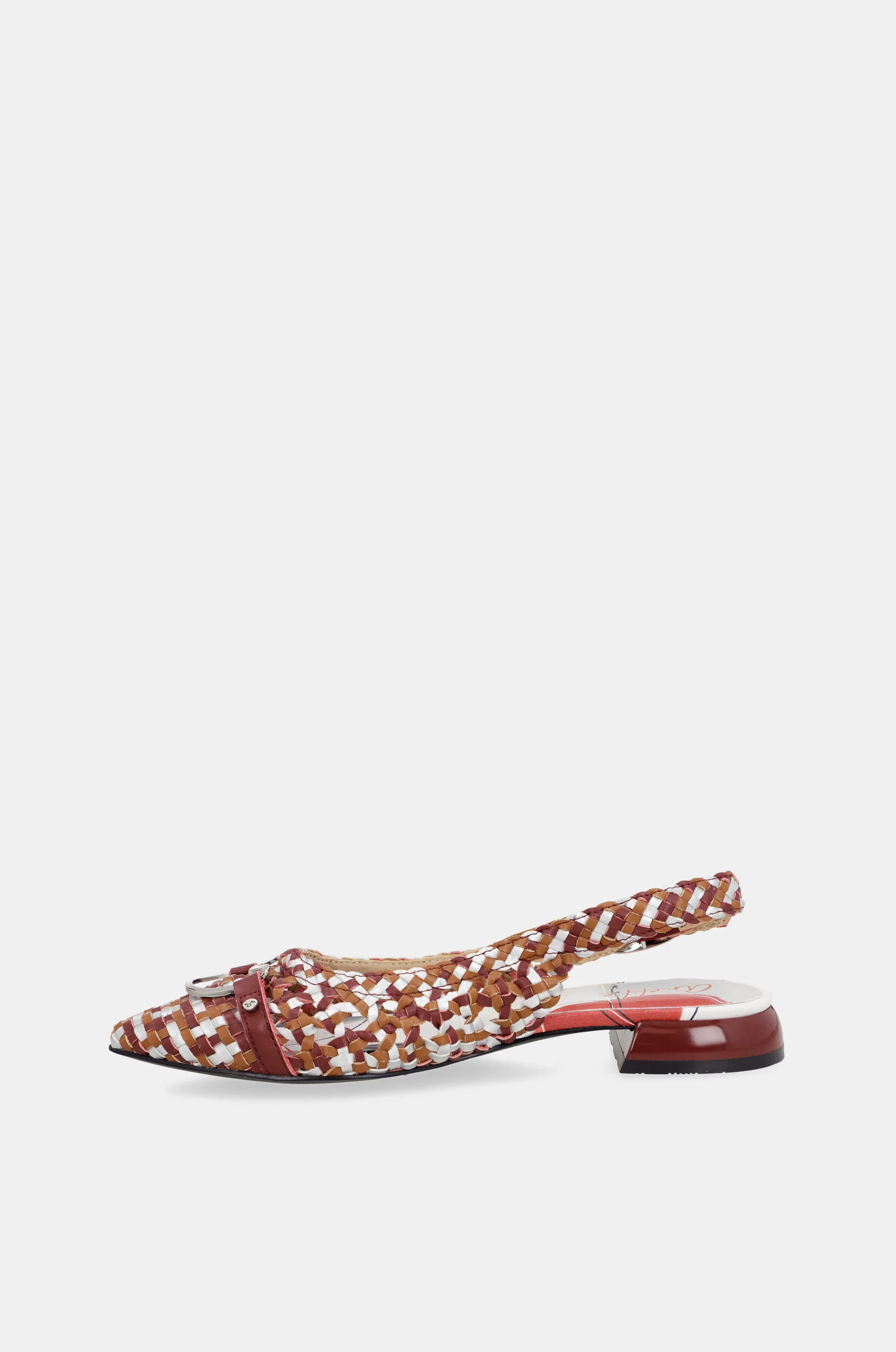 Bordeauxfarbene Slingback-Sandalen - Image 4