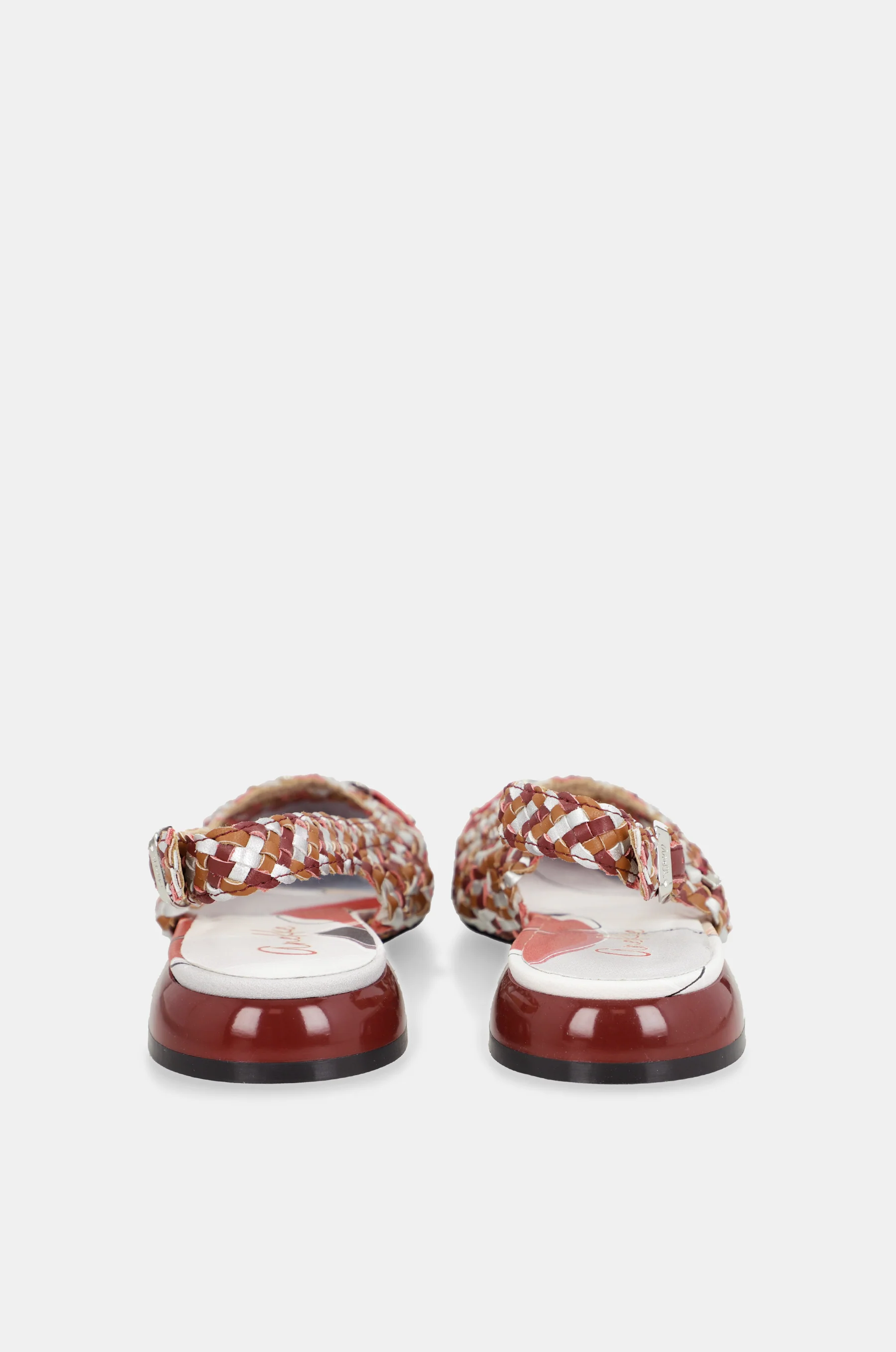 Bordeauxfarbene Slingback-Sandalen - Image 5