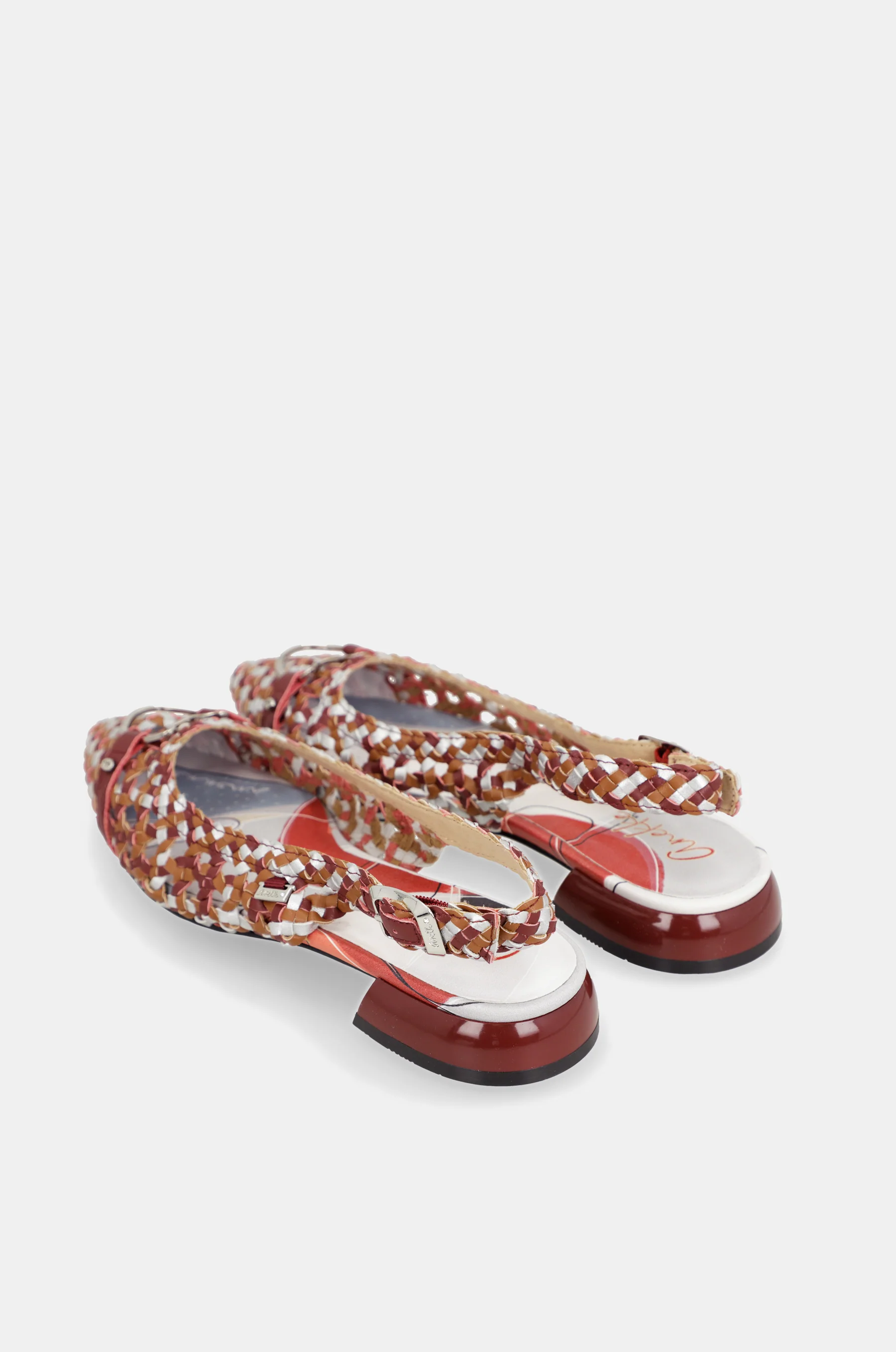 Bordeauxfarbene Slingback-Sandalen - Image 6