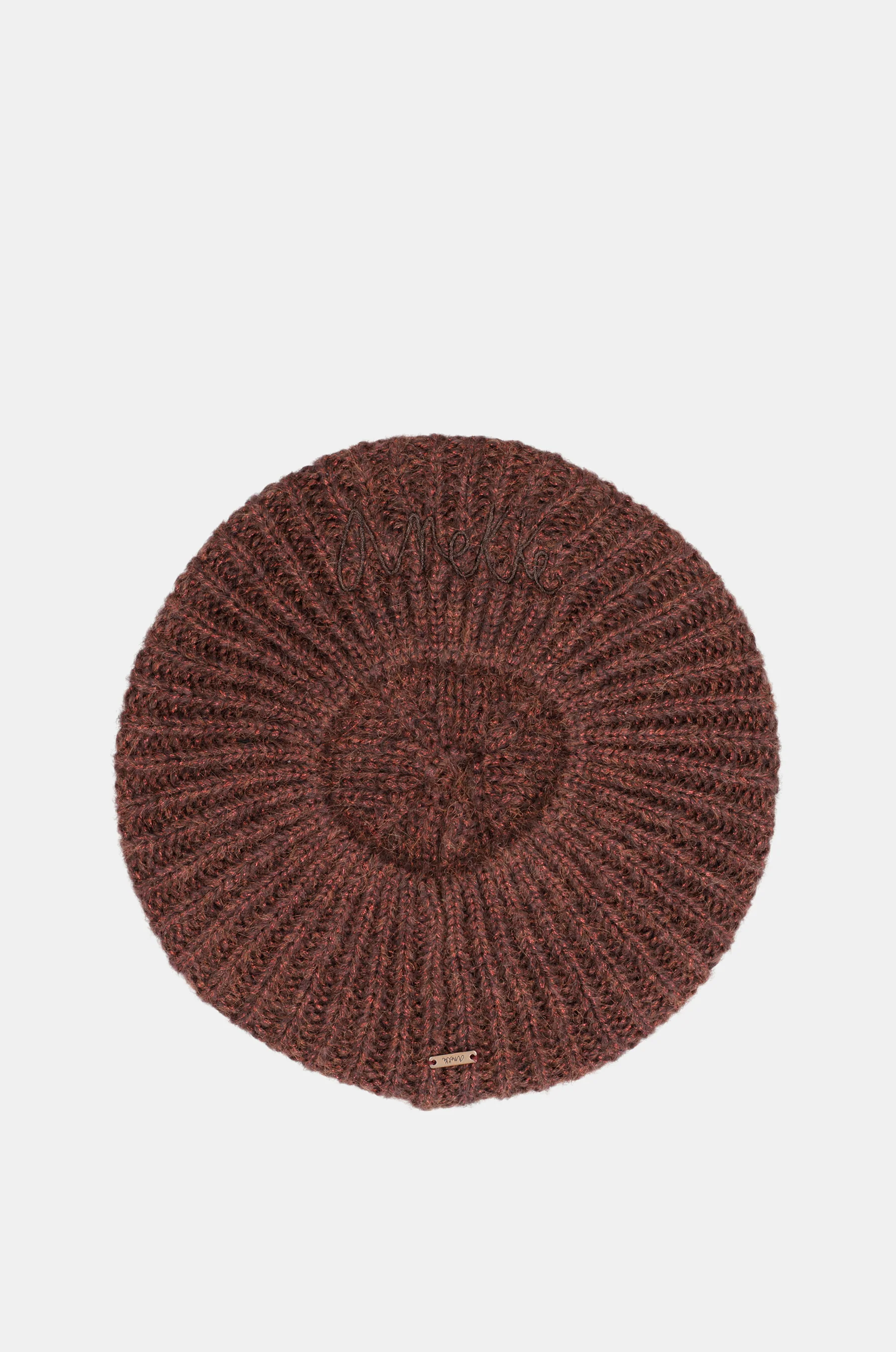 Burgunderfarbene Strickmütze