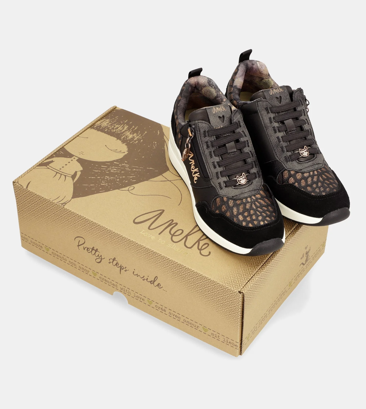 Schwarze Sneakers mit Keilabsatz von Dreams - Image 2