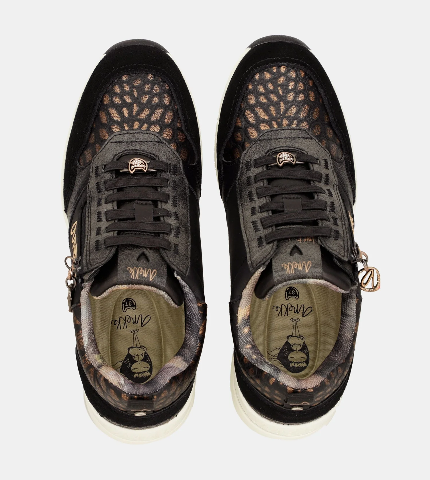 Schwarze Sneakers mit Keilabsatz von Dreams - Image 4