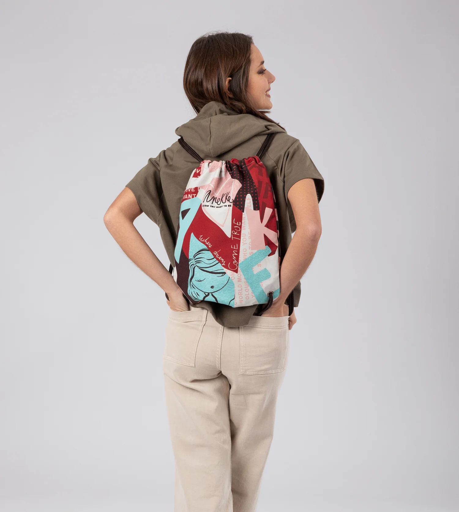 Fashion Rucksack aus Stoff mit Kordelzug - Image 2