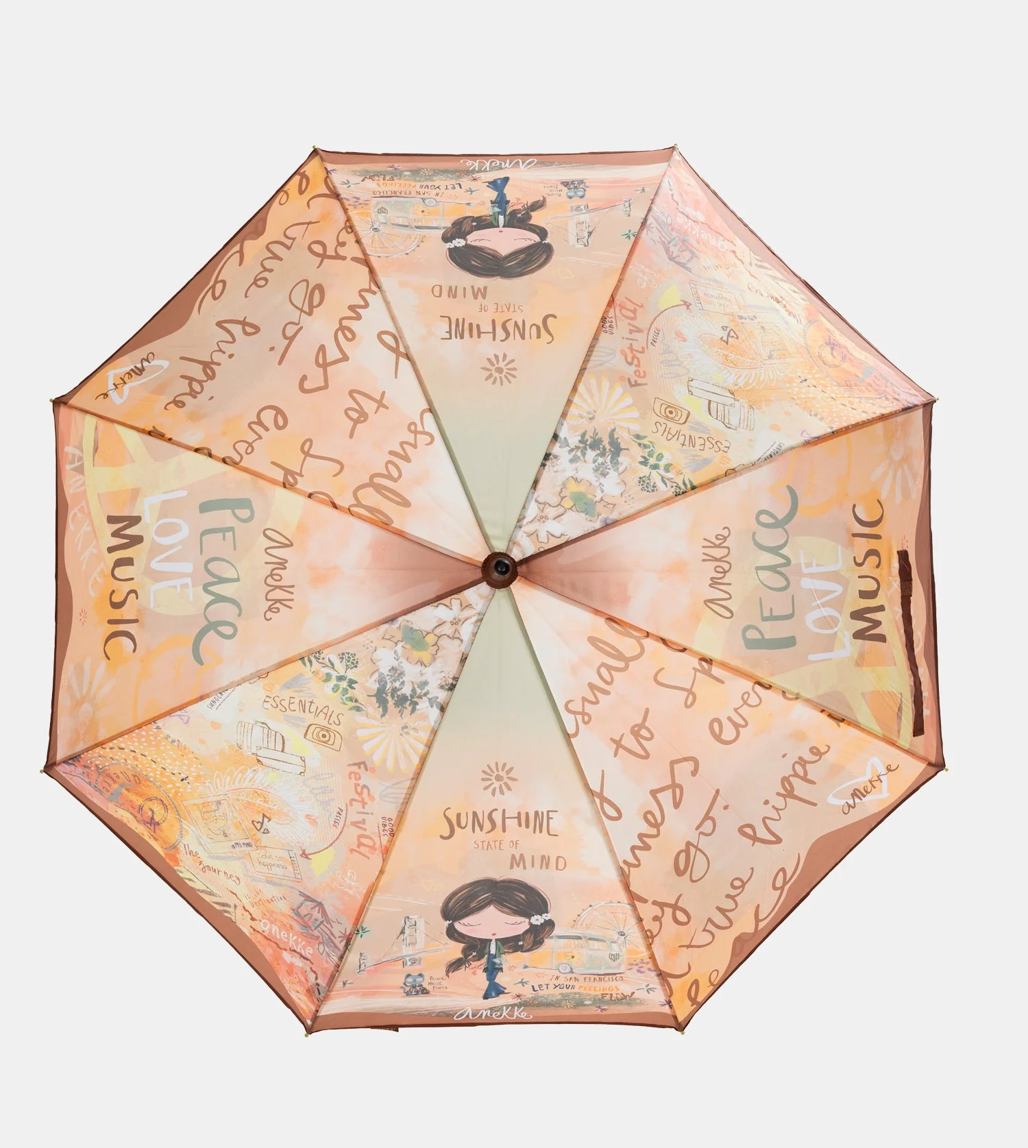 Peace & Love Langer Regenschirm