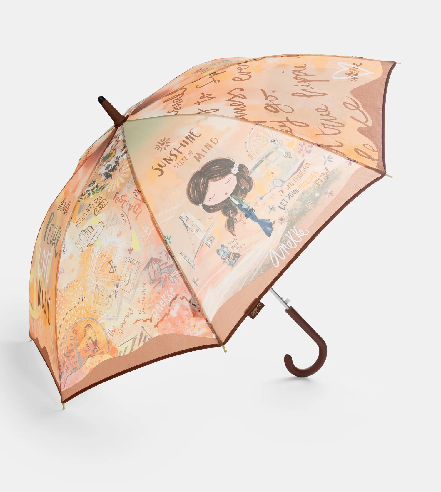 Peace & Love Langer Regenschirm - Image 3