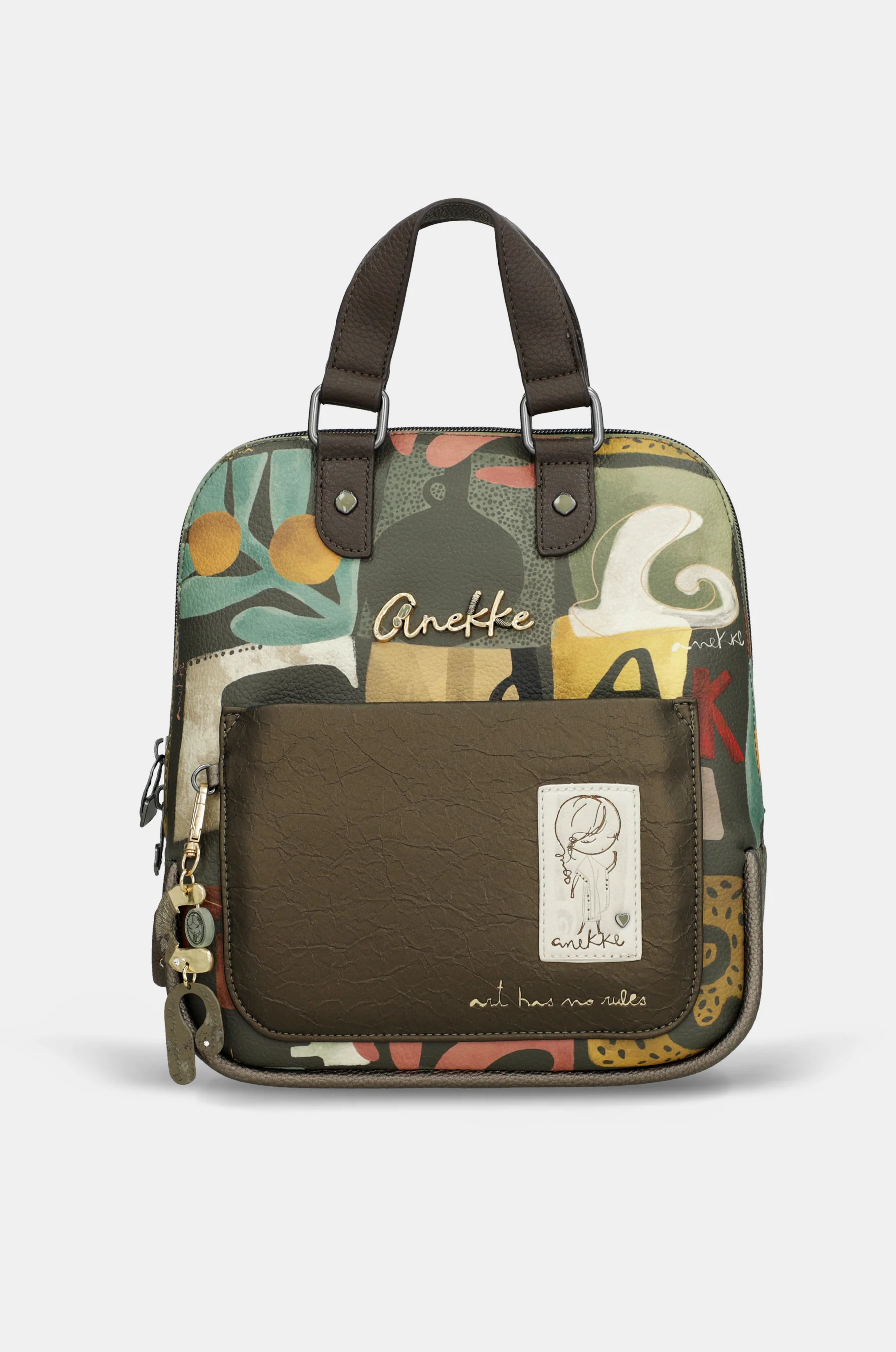 Gemusterter Rucksack mit kurzem Griff Amphora