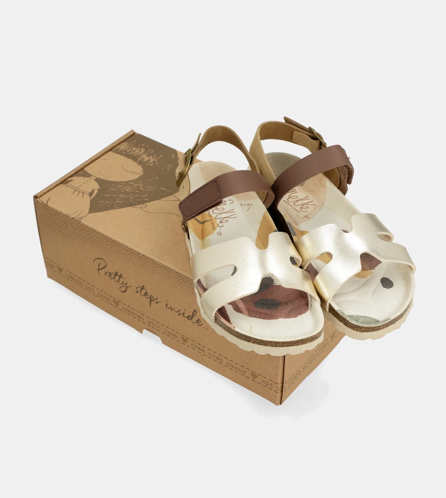 Goldene und braune Sandalen - Image 9