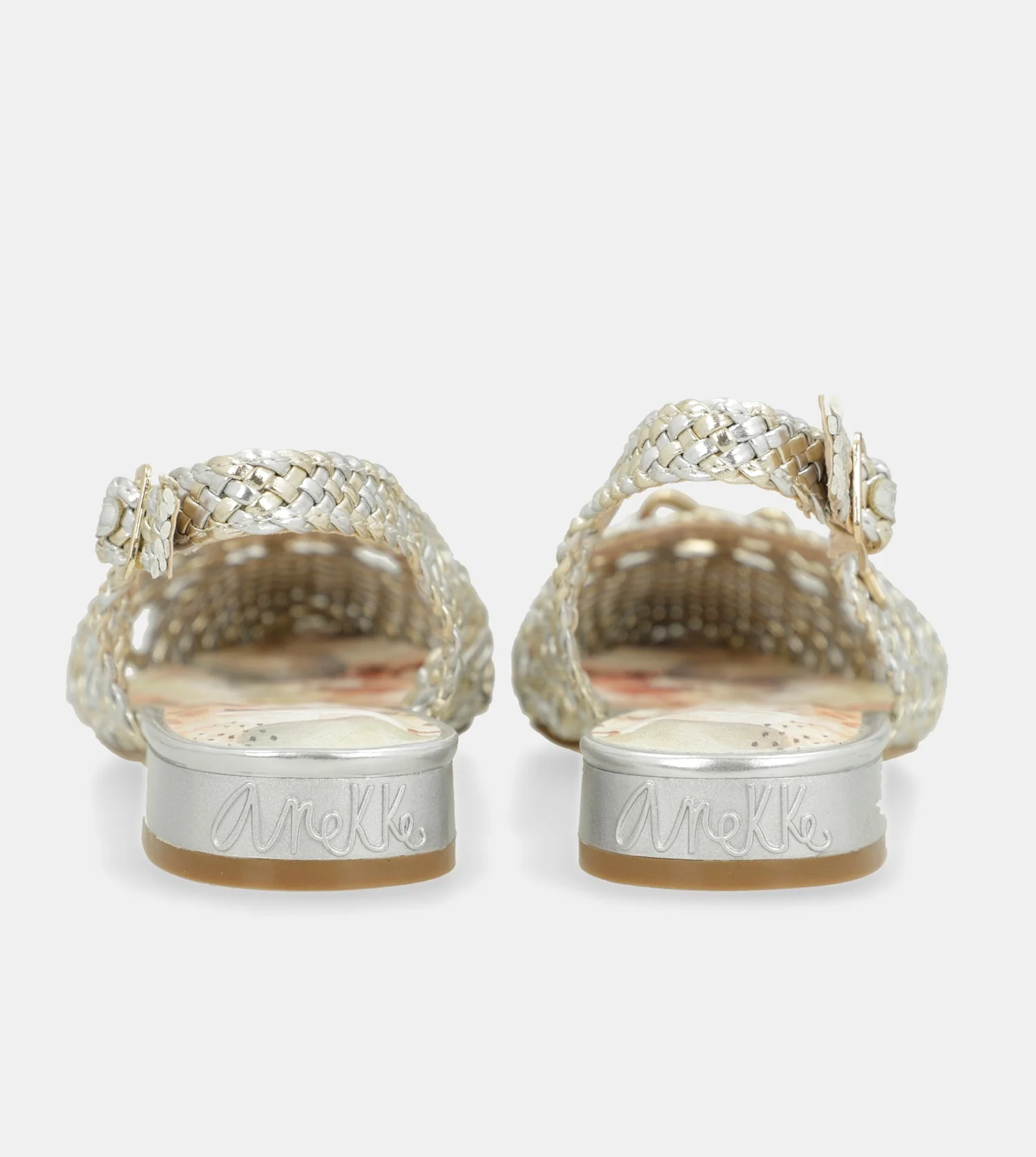 Goldene und silberne Slingback-Ballerinas - Image 5