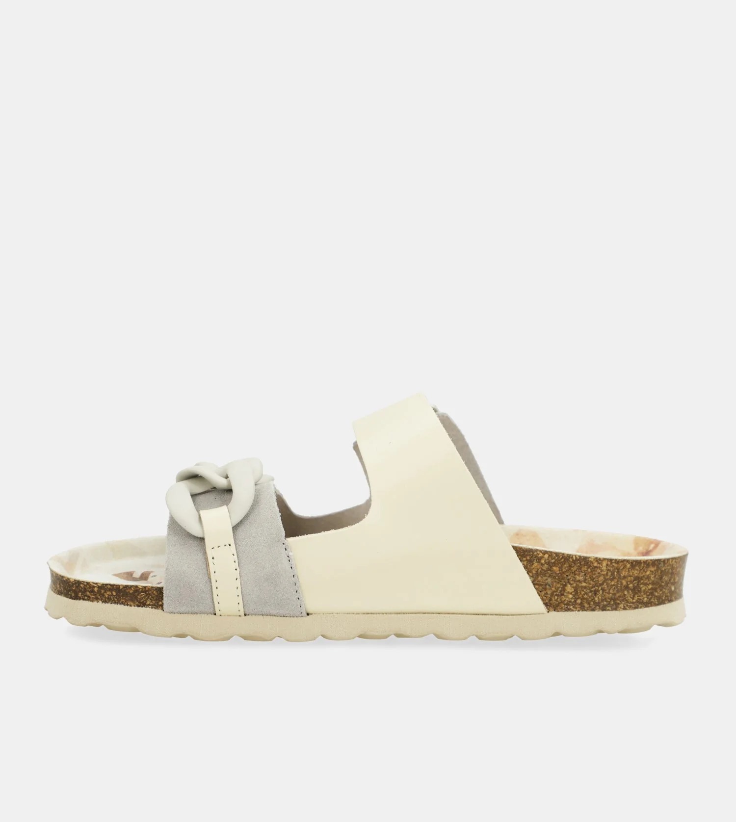 Graue Bio-Sandalen mit Kettendetail - Image 2