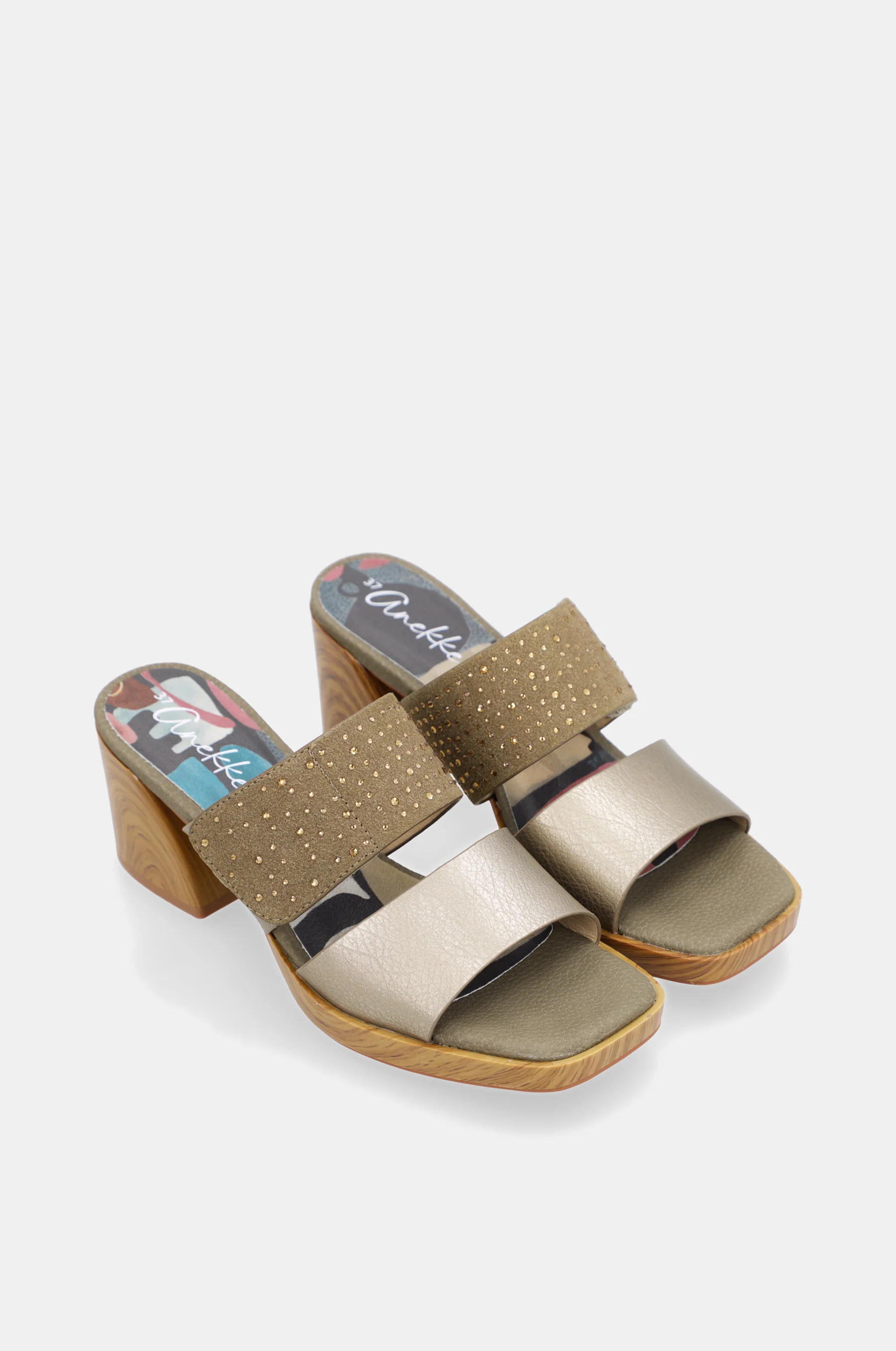 Grün-goldene Sandalen mit Strass - Image 3