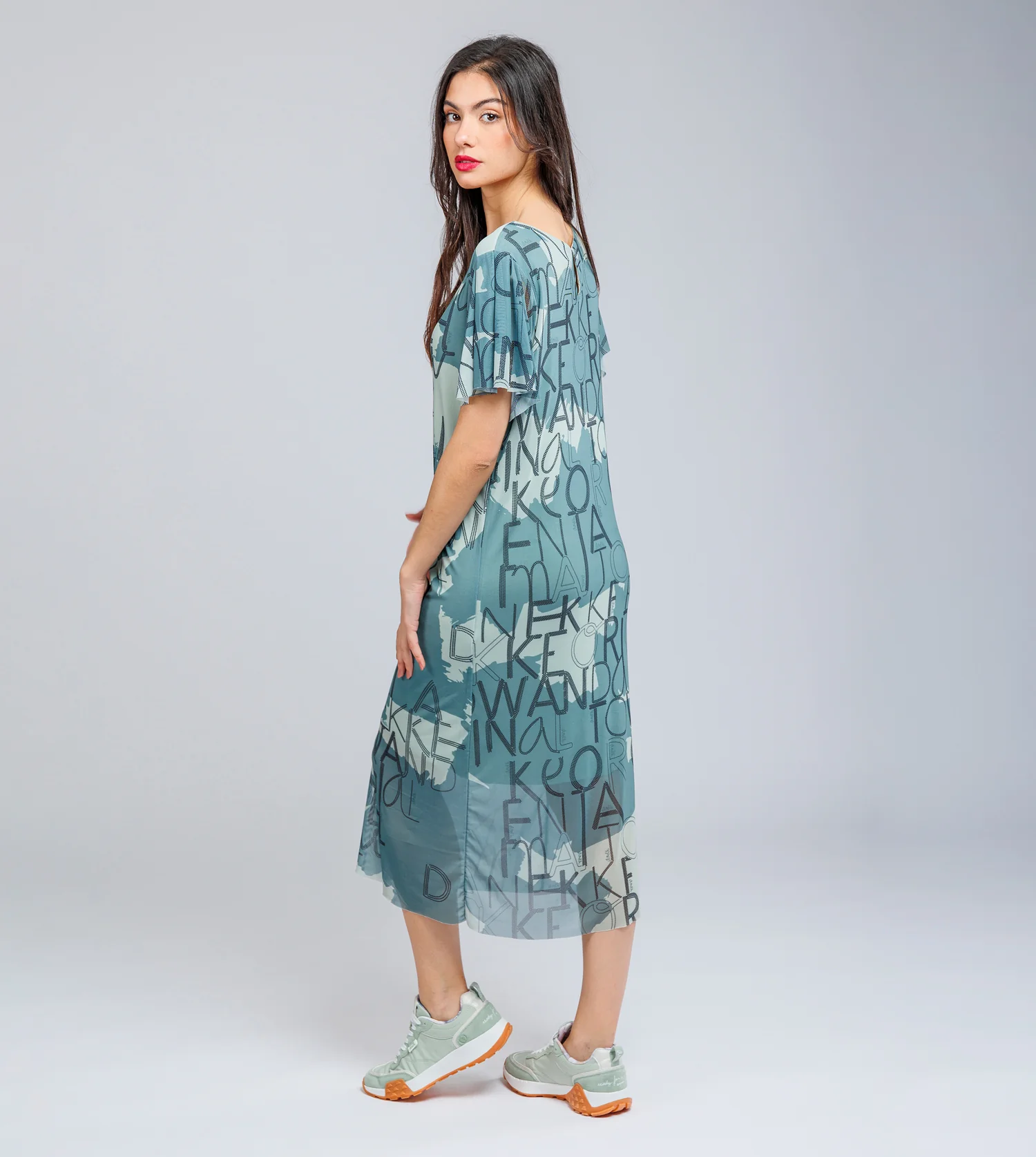 Grünes Kurzarmkleid - Image 4