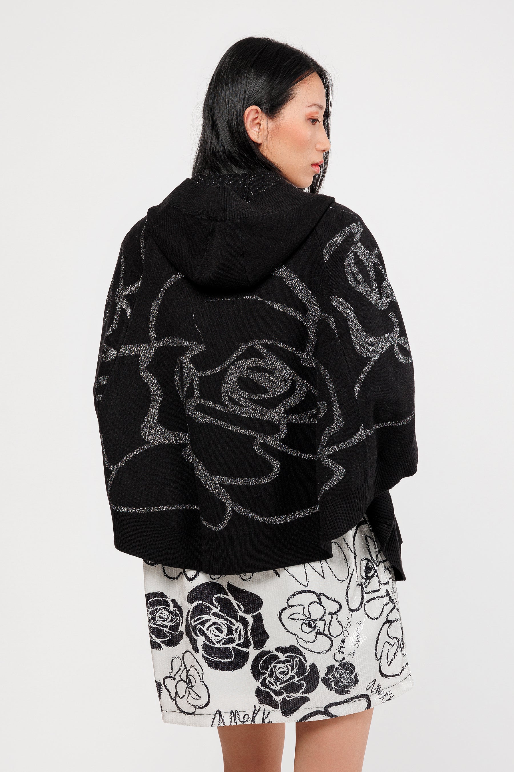 Jacke im Ponchostil schwarz - Image 3