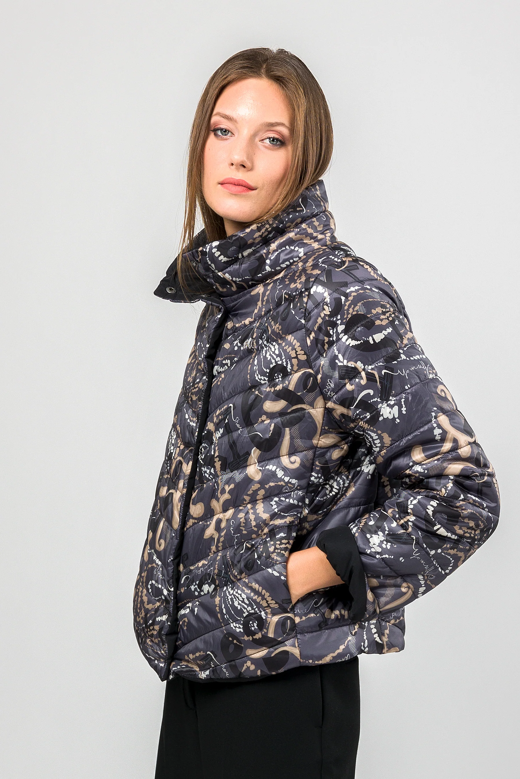 Jacke wendbar grau