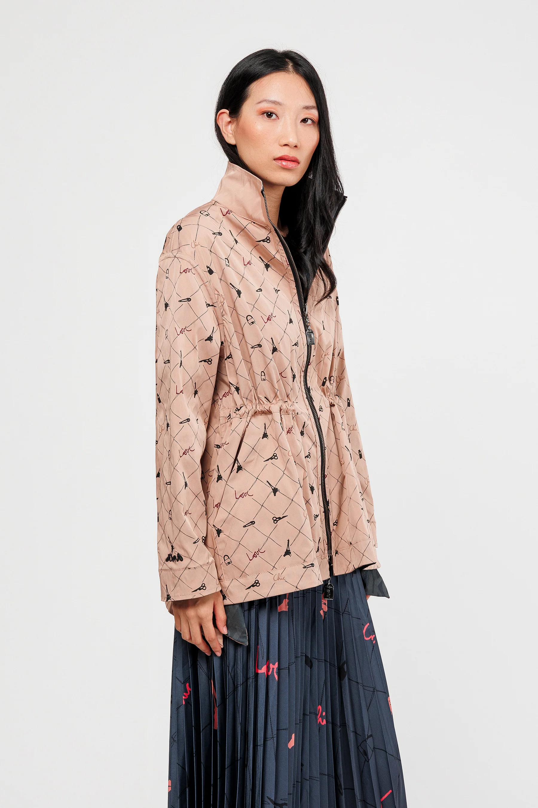Jacke wendbar schwarz und beige - Image 2