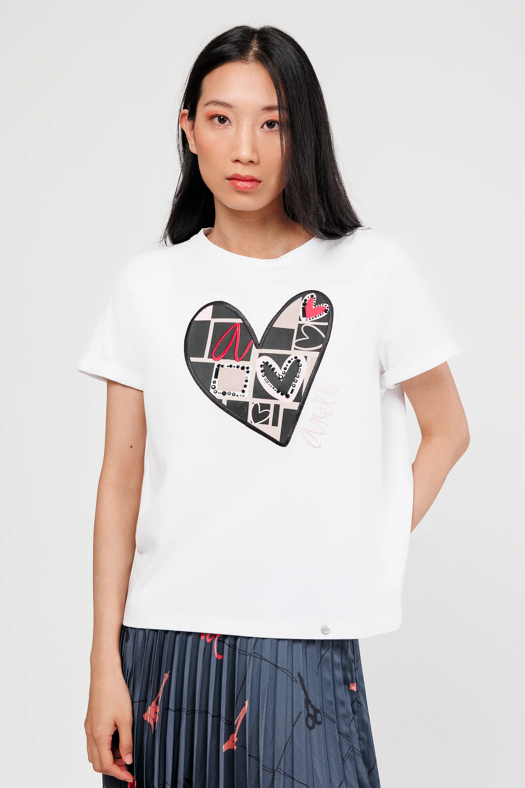 Kurzarm-T-Shirt Herz