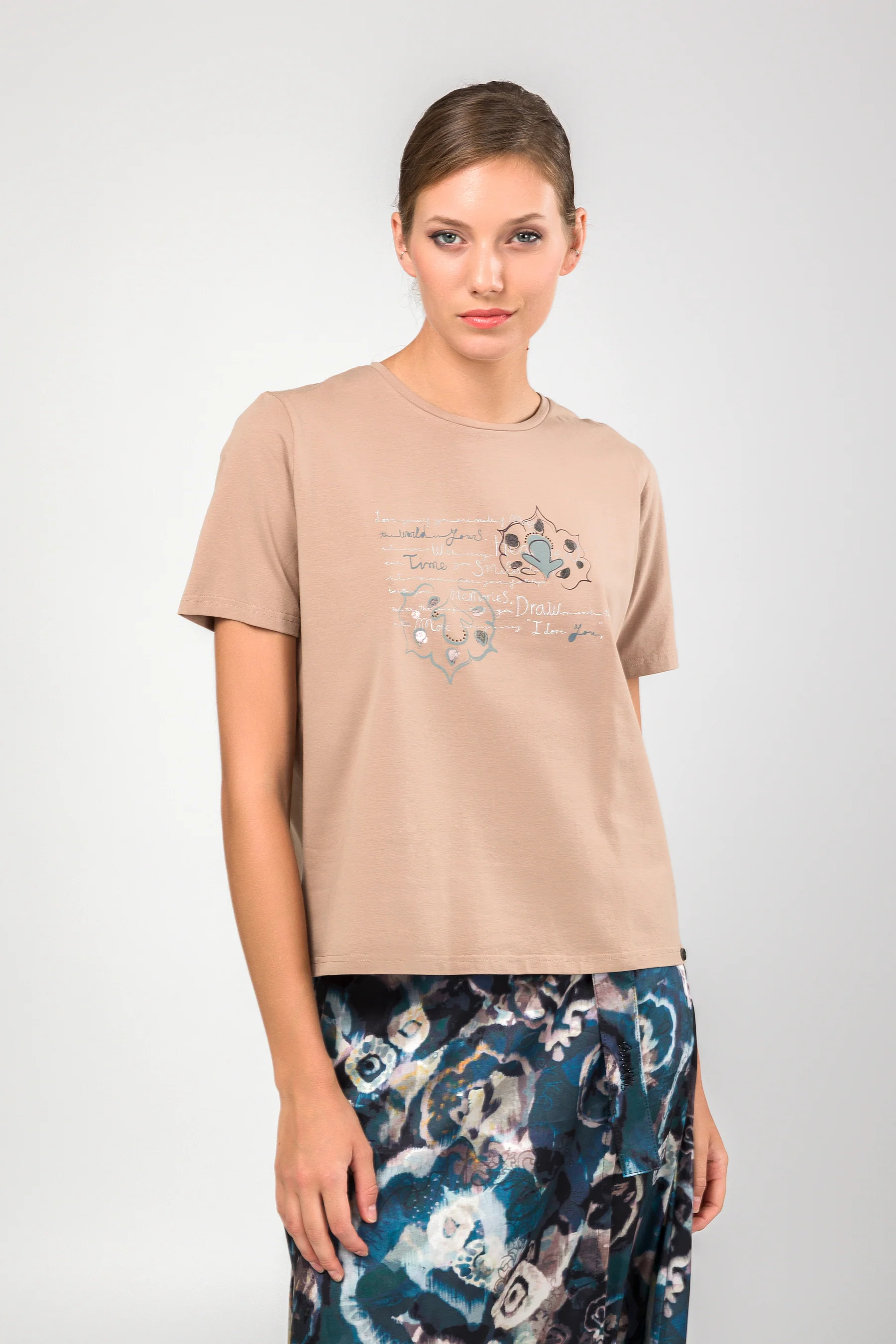 Kurzarm-T-Shirt taupe - Image 3