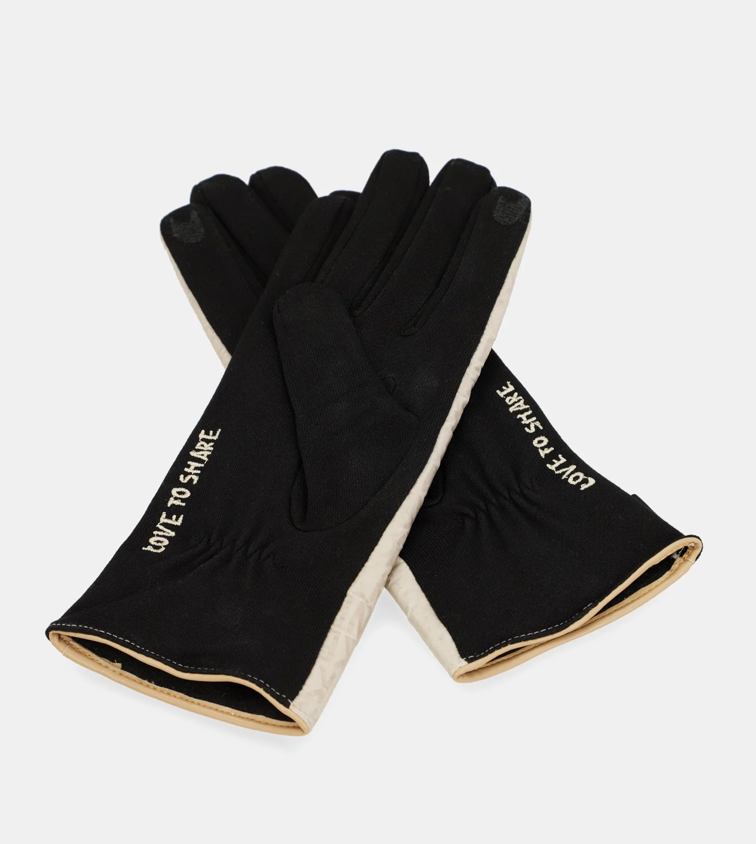 Moderne schwarze und beige Handschuhe - Image 4