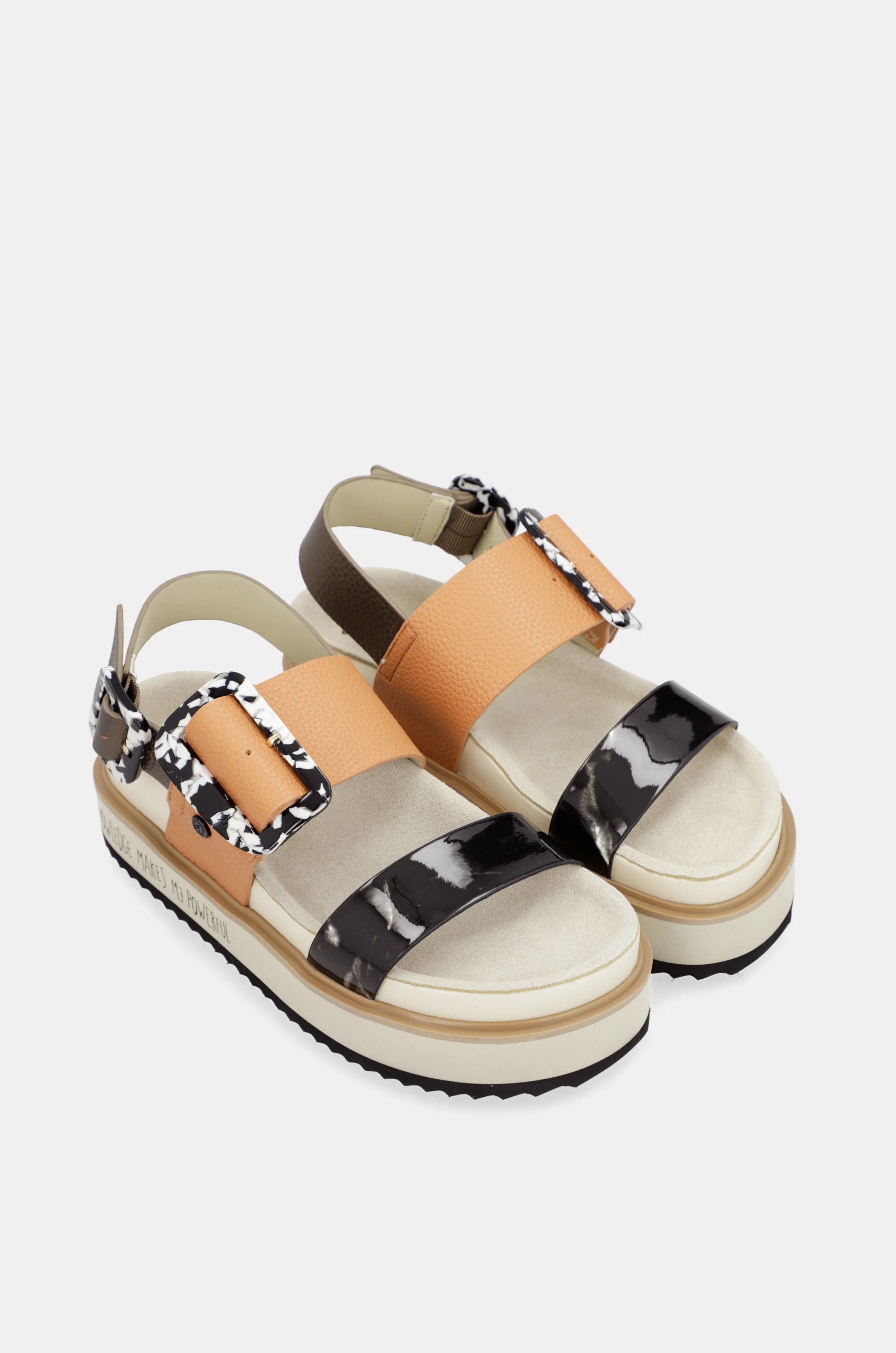 Orange-schwarze Plateausandalen - Image 3
