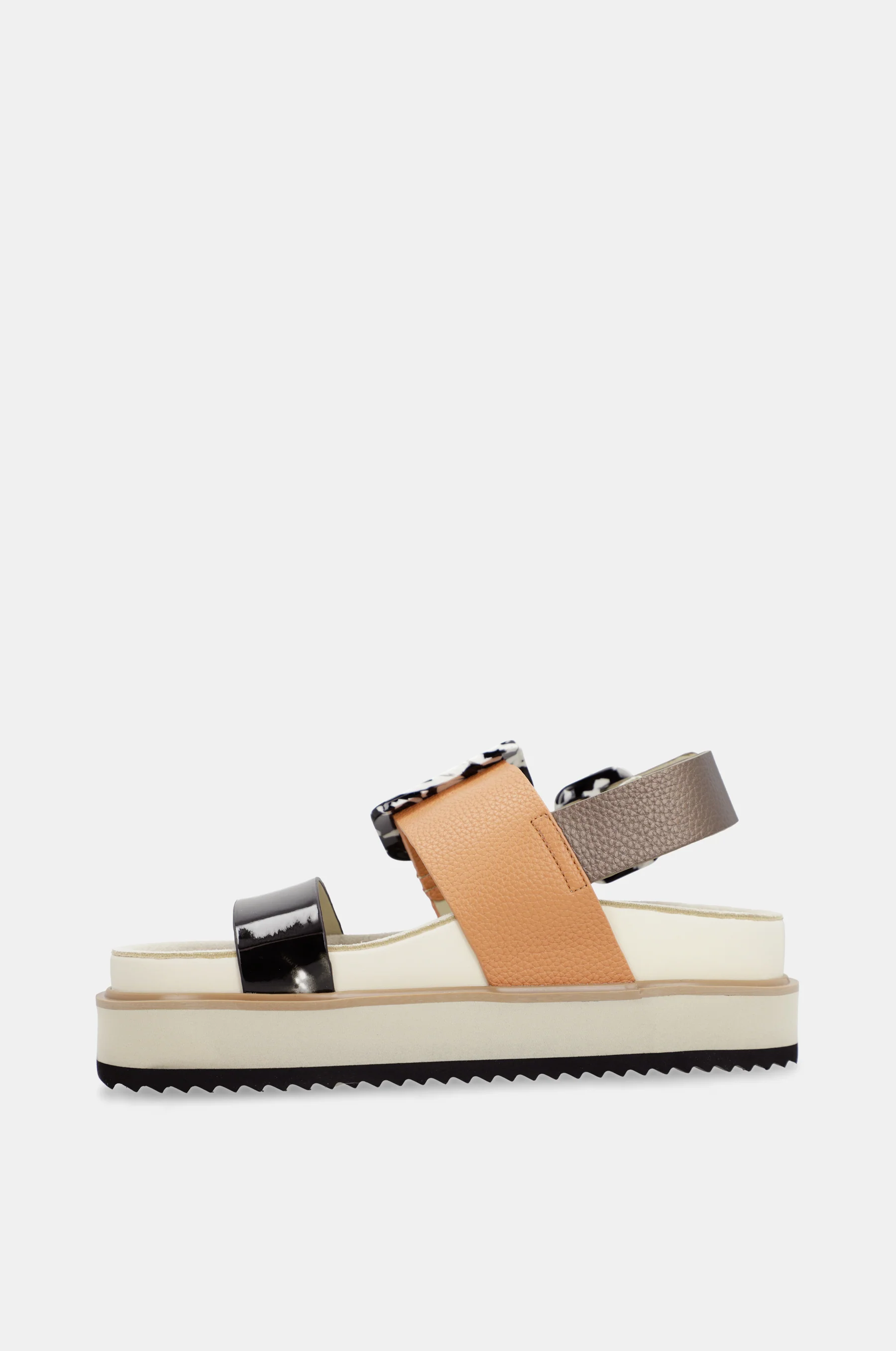 Orange-schwarze Plateausandalen - Image 4