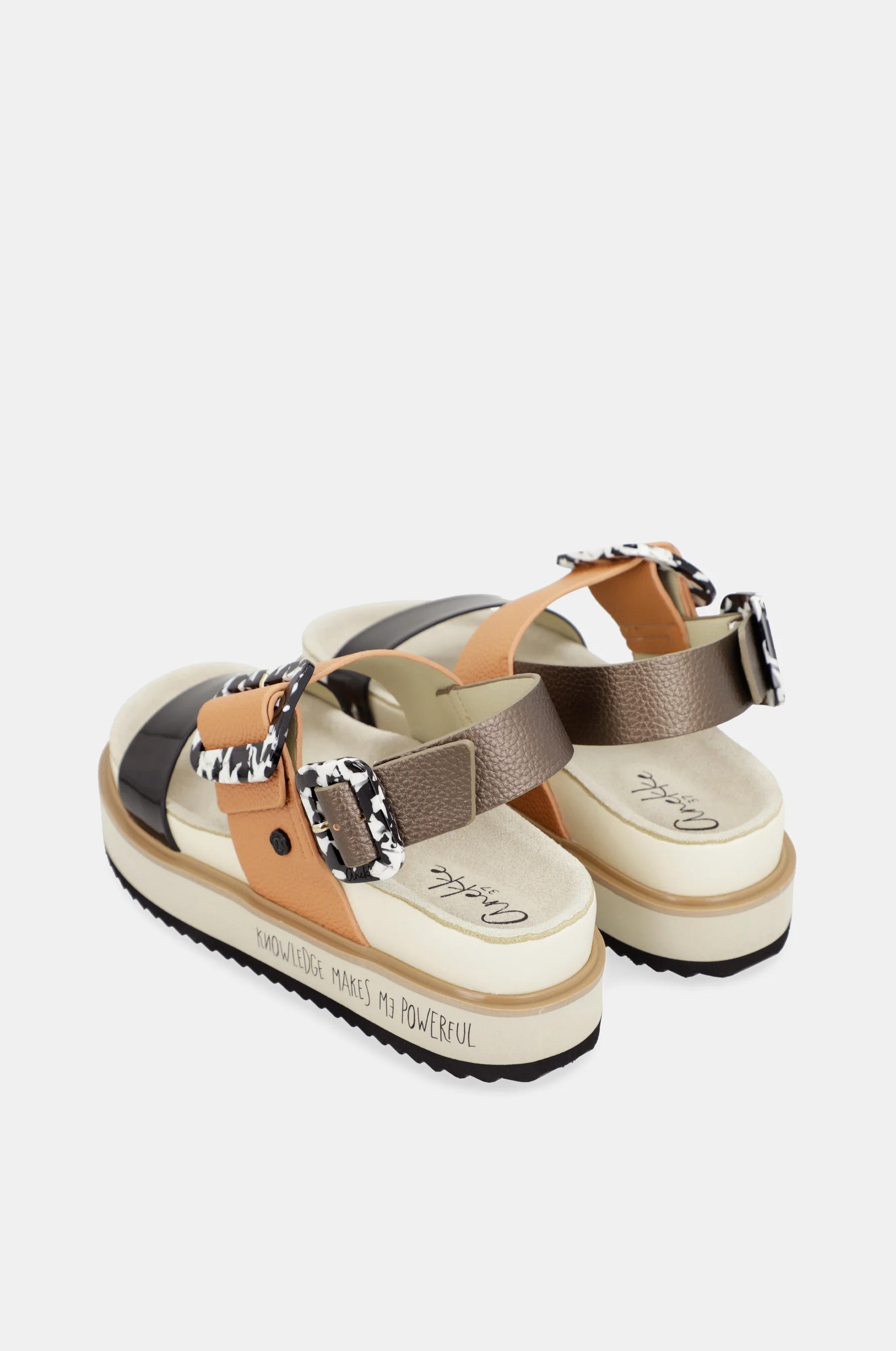 Orange-schwarze Plateausandalen - Image 5