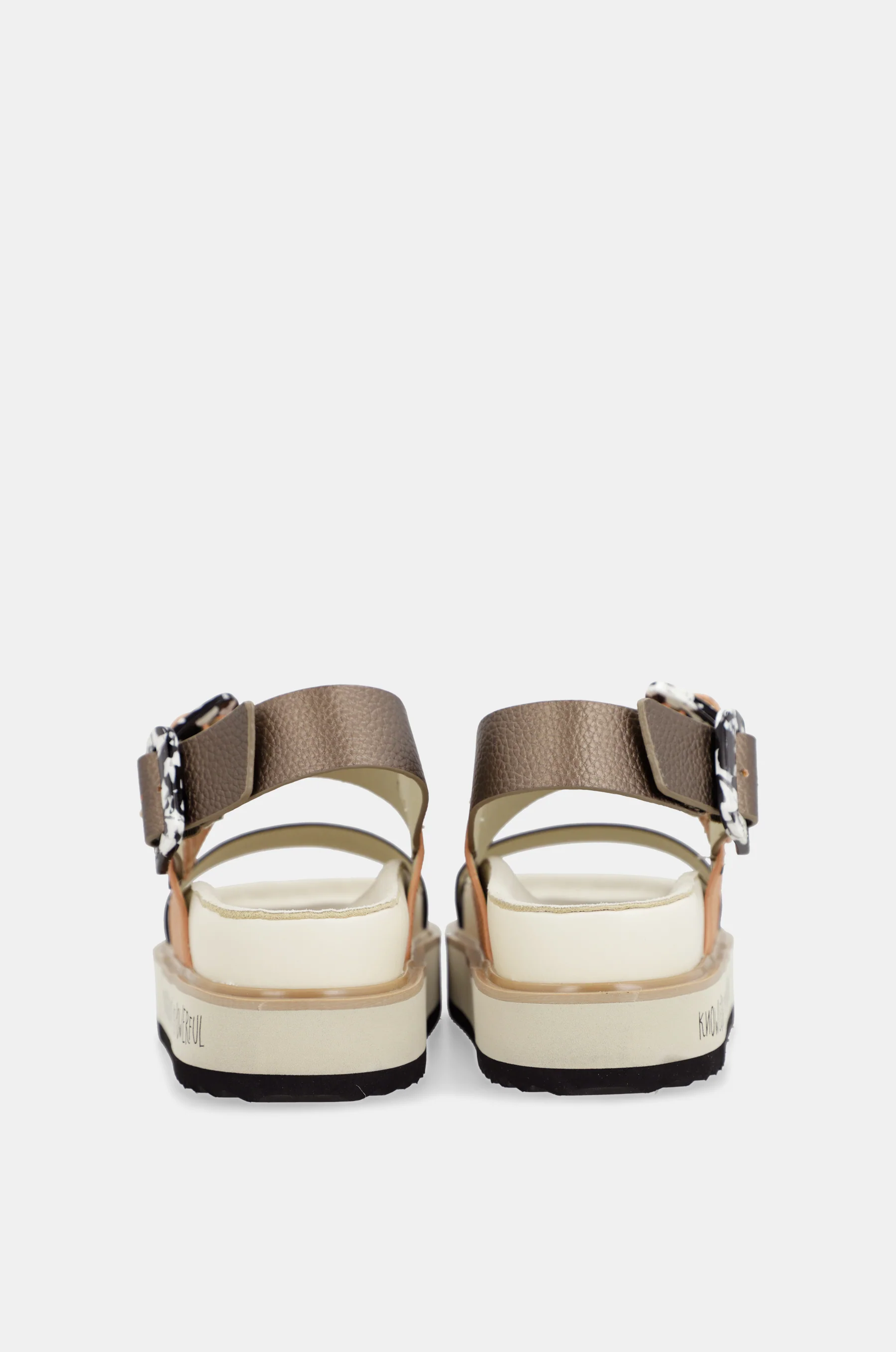 Orange-schwarze Plateausandalen - Image 6