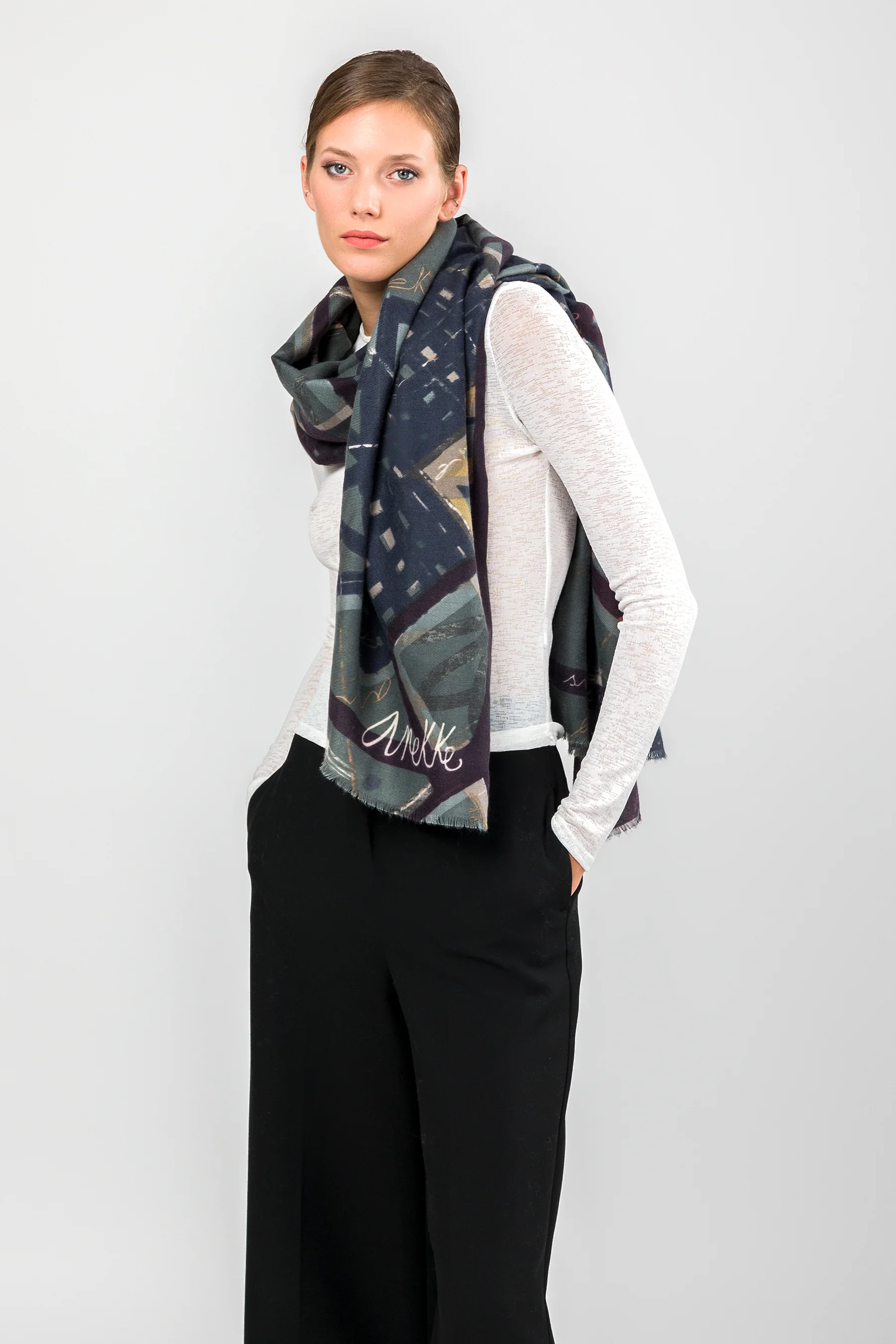 Pashmina gemustert blau - Image 3