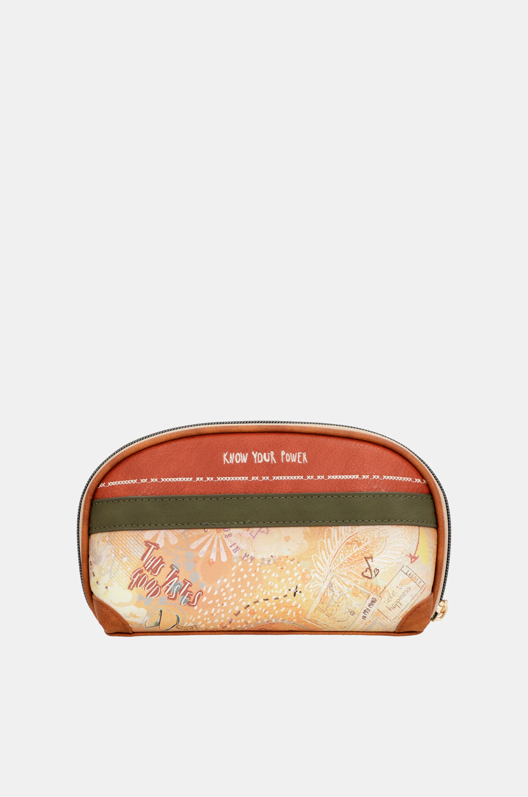 Peace & Love – Kamelfarbene RFID-Reisetasche - Image 3
