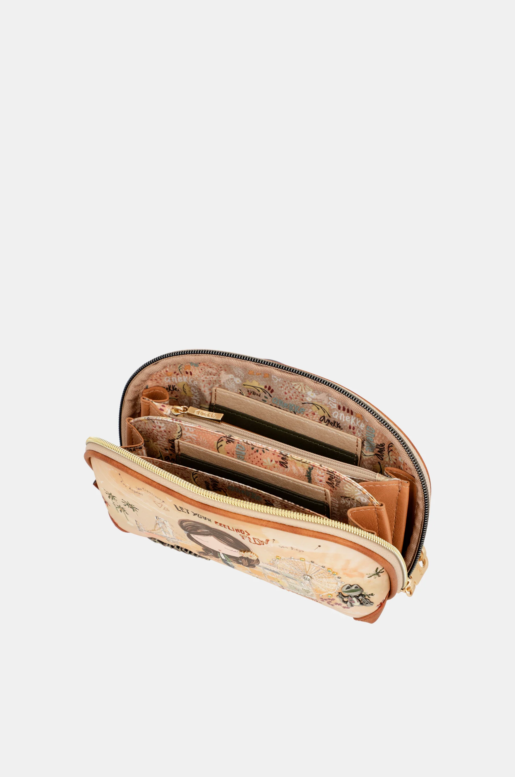 Peace & Love – Kamelfarbene RFID-Reisetasche - Image 5