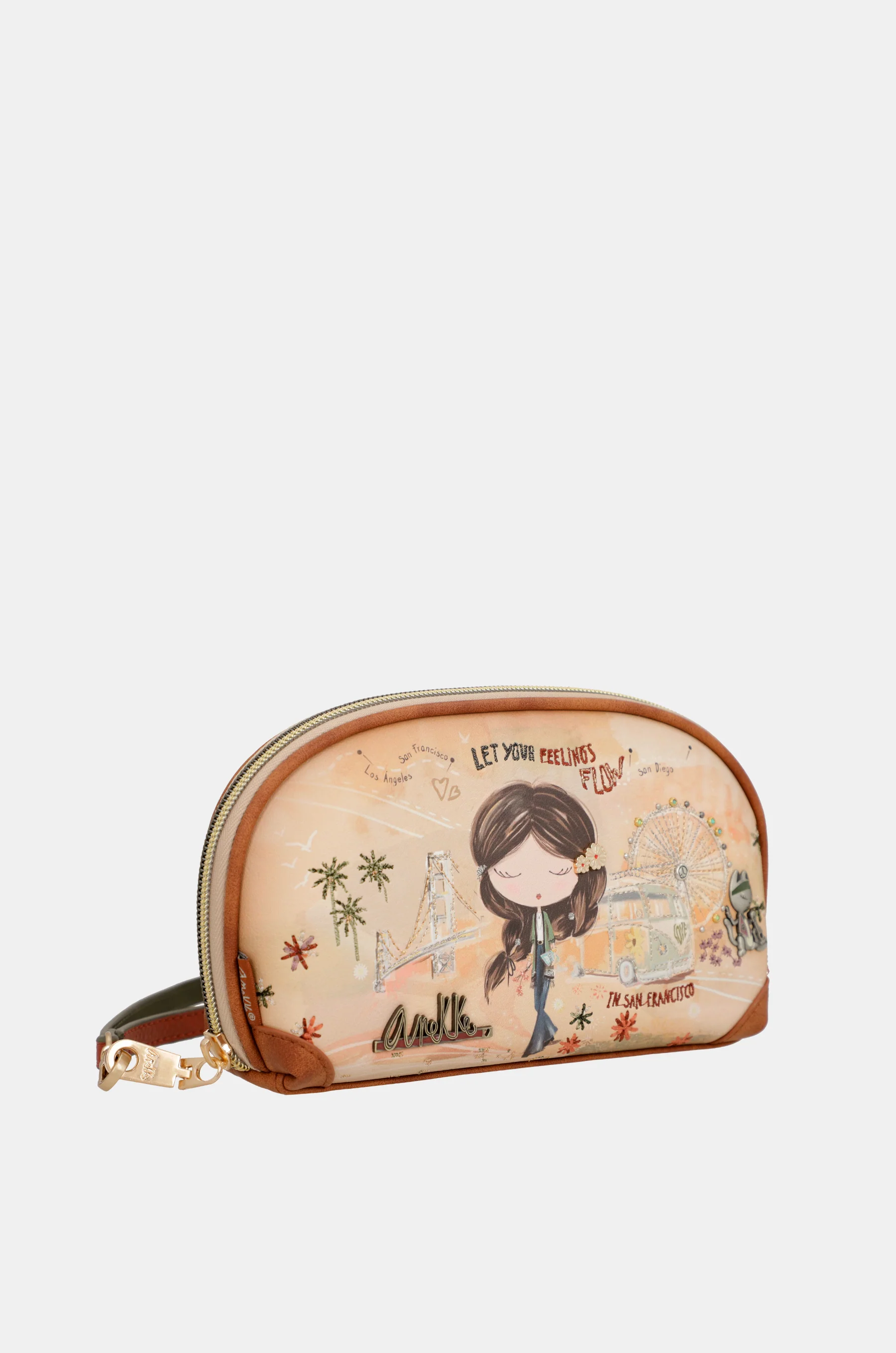 Peace & Love – Kamelfarbene RFID-Reisetasche - Image 7