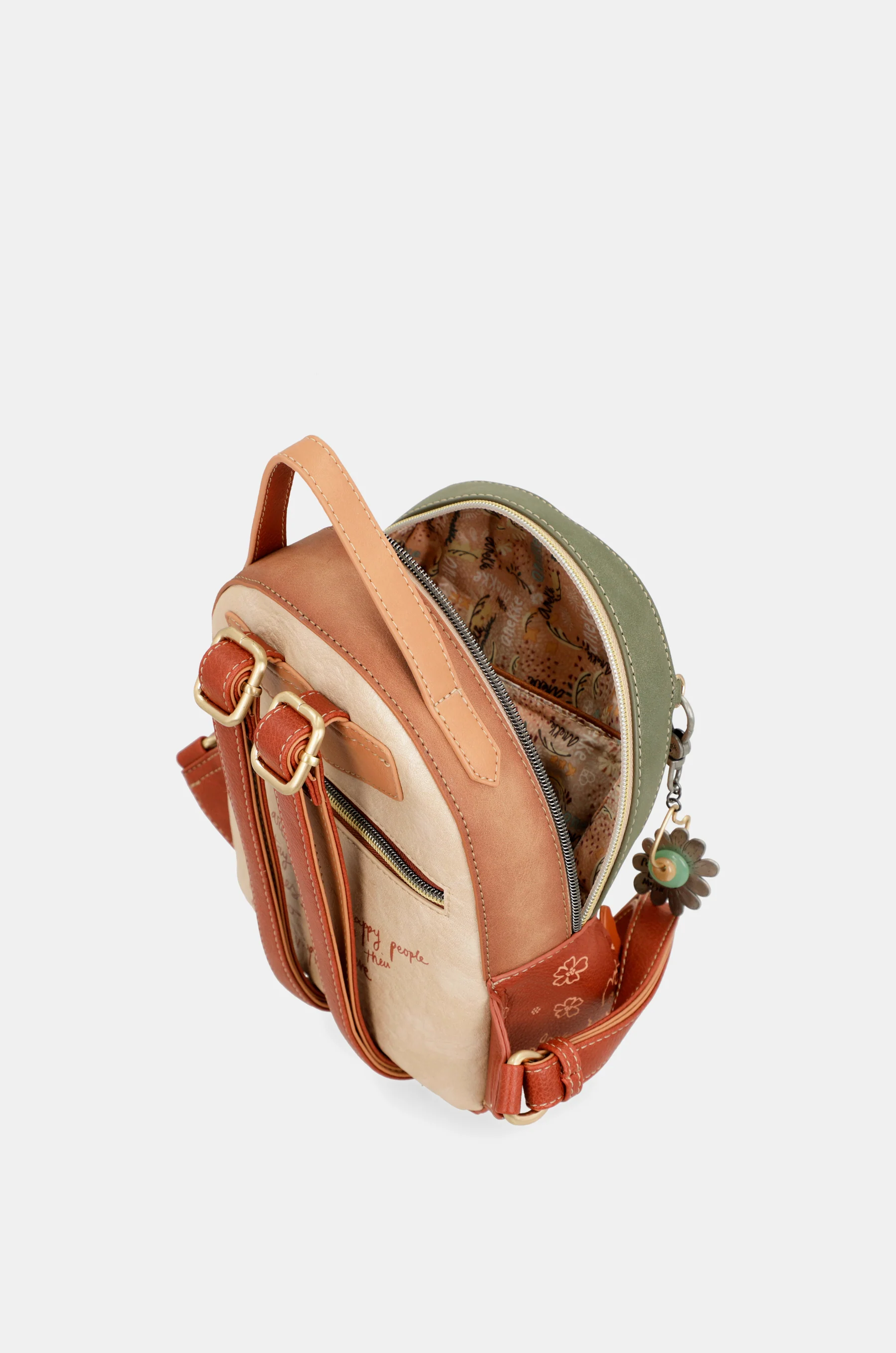 Peace & Love – Kleiner Rucksack in Kamelbraun - Image 9