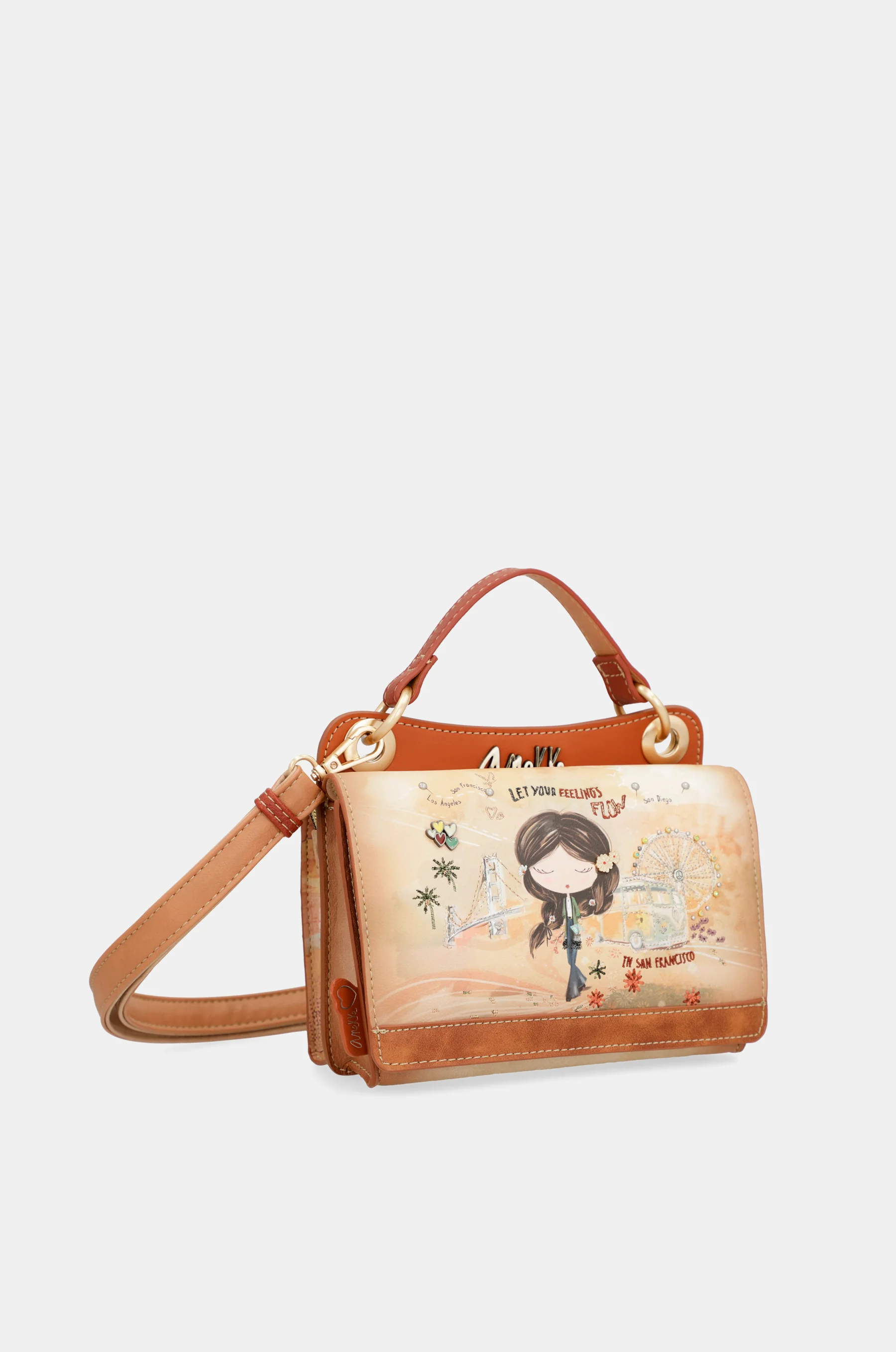 Peace & Love – Kamelfarbene Mini-Tasche - Image 10