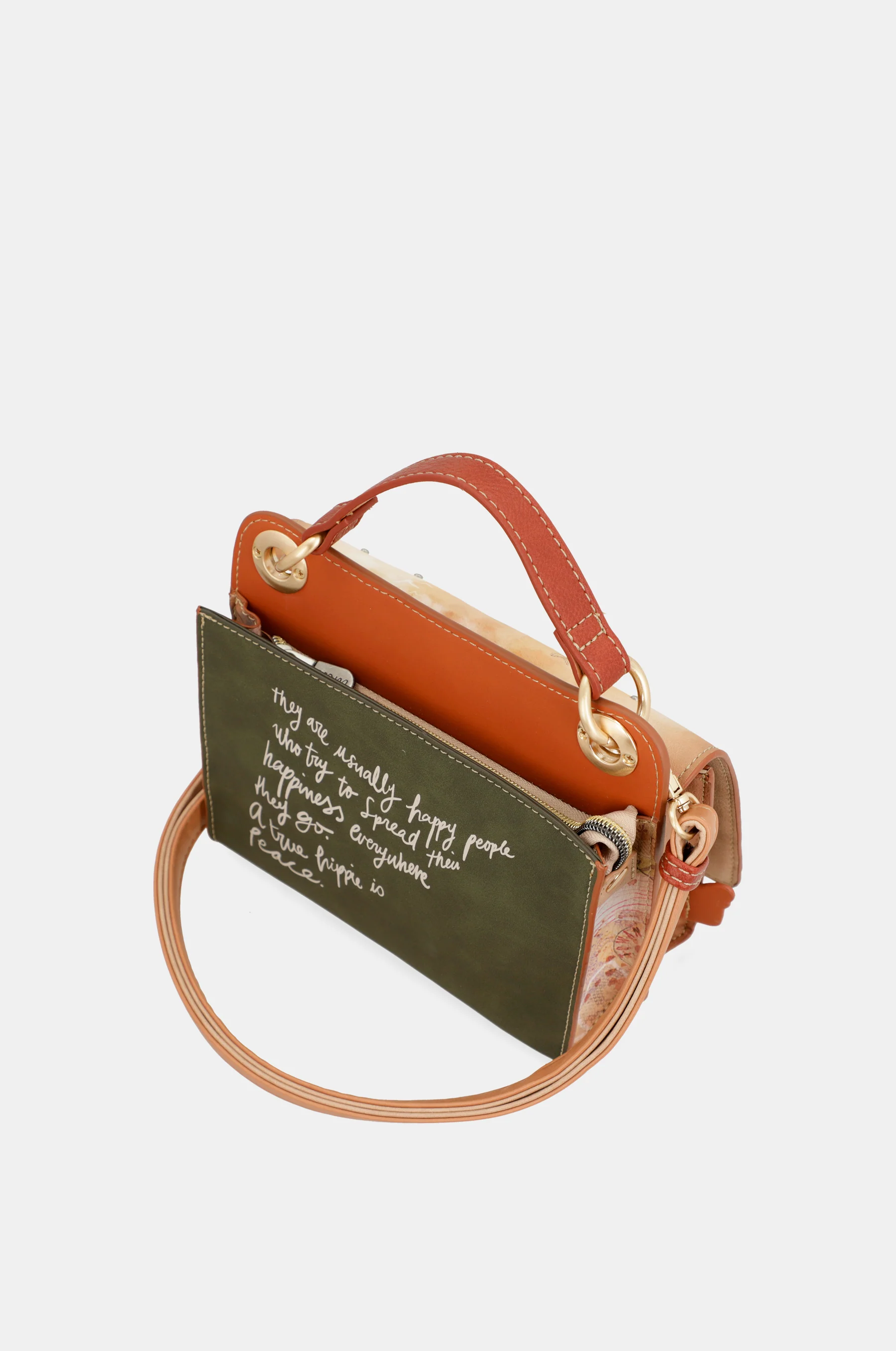 Peace & Love – Kamelfarbene Mini-Tasche - Image 8