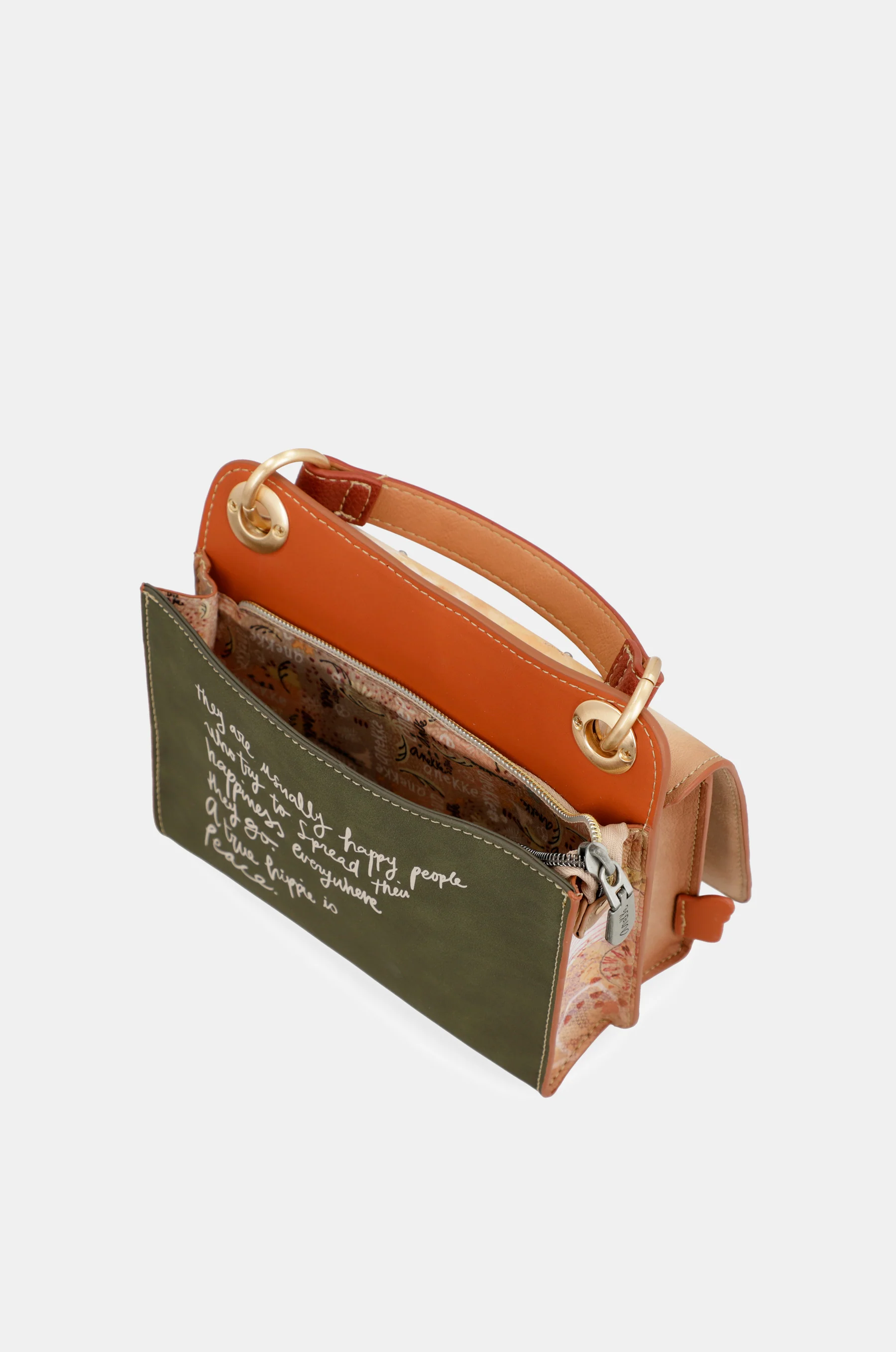 Peace & Love – Kamelfarbene Mini-Tasche - Image 9