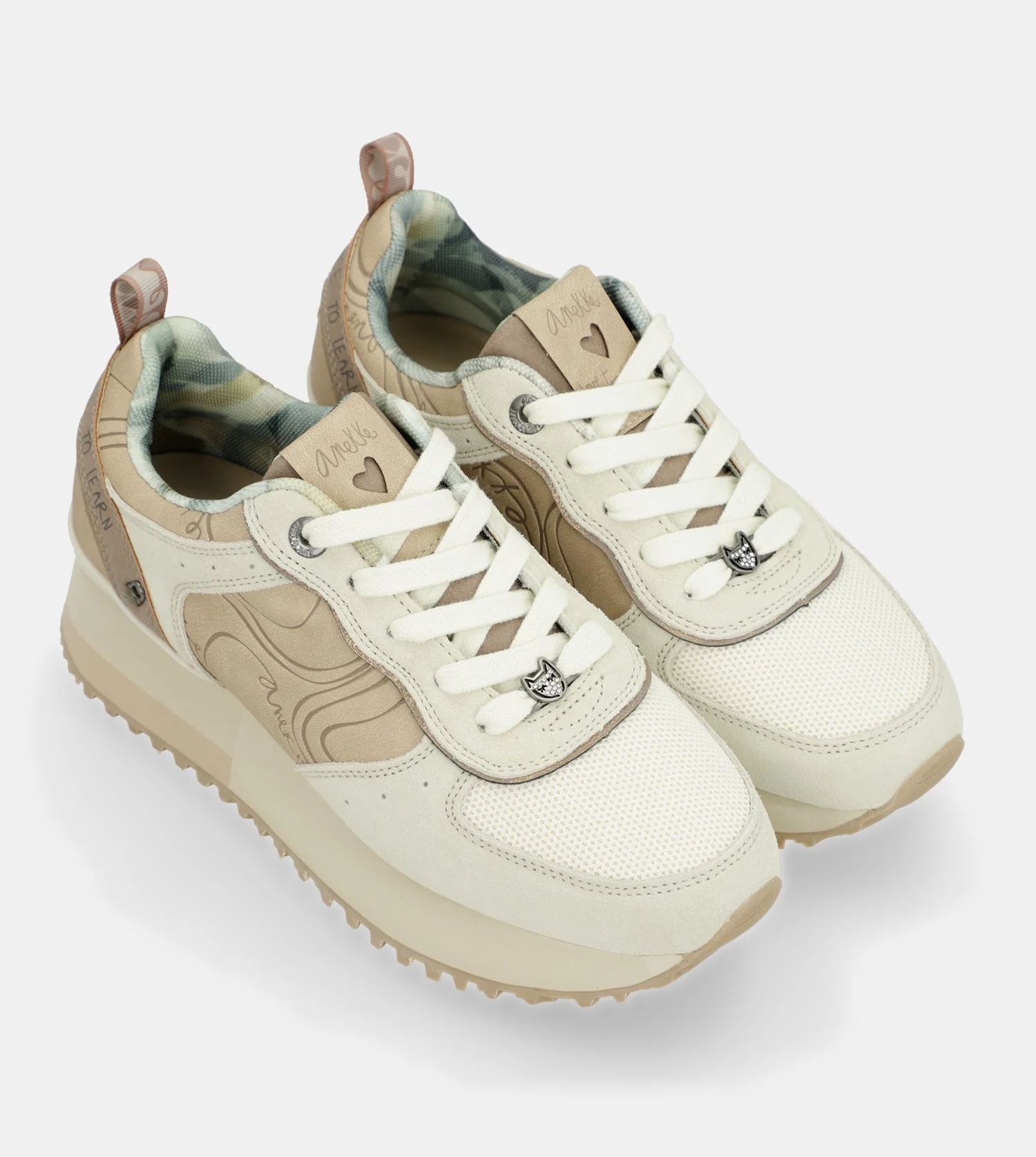 Beige Plattform-Sneakers - Image 3