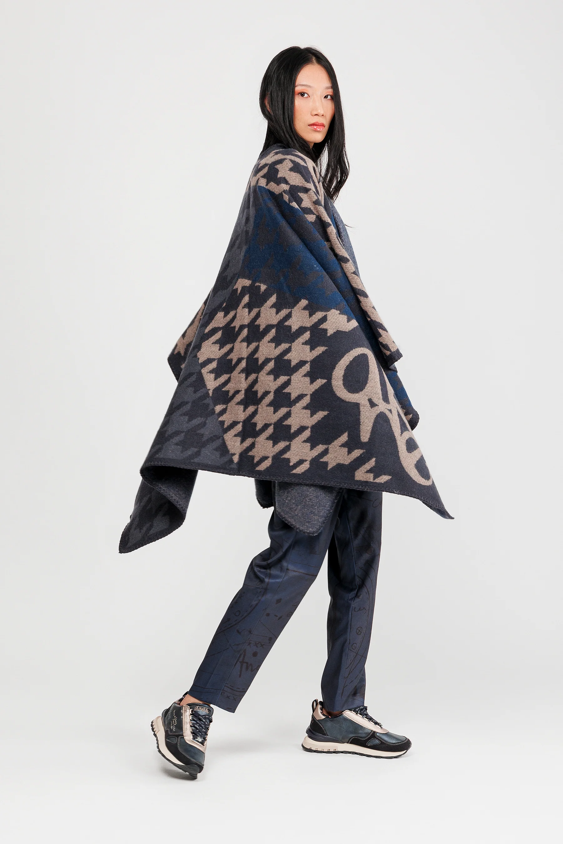 Poncho blau und beige - Image 3
