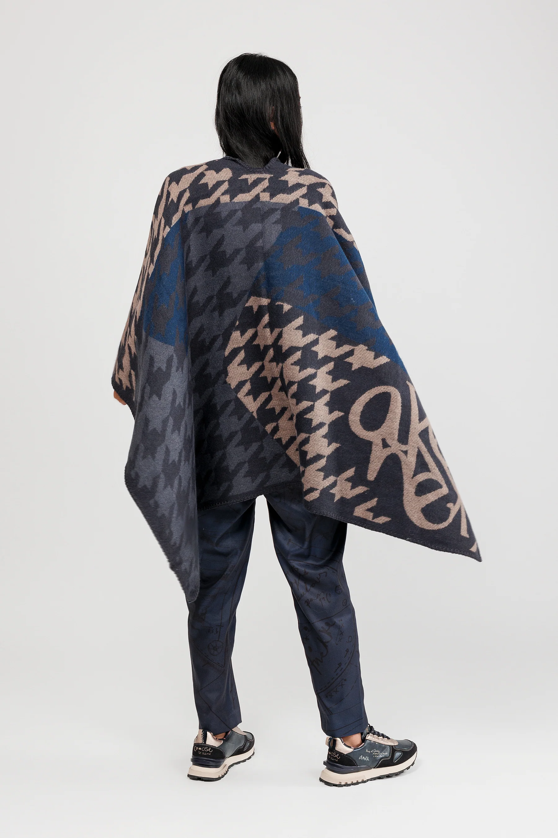 Poncho blau und beige - Image 4