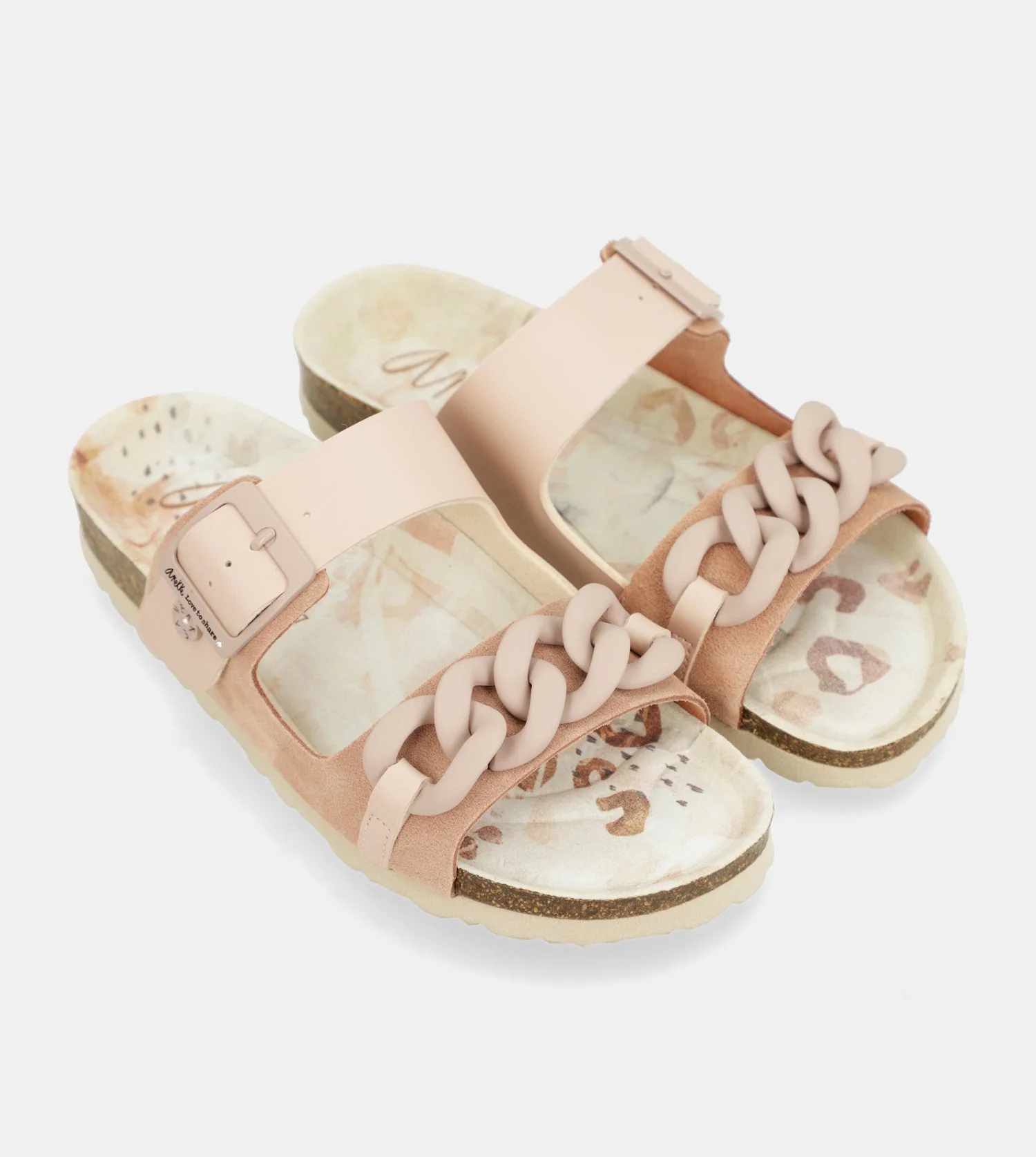 Rosa Bio-Sandalen mit Kettendetail - Image 3