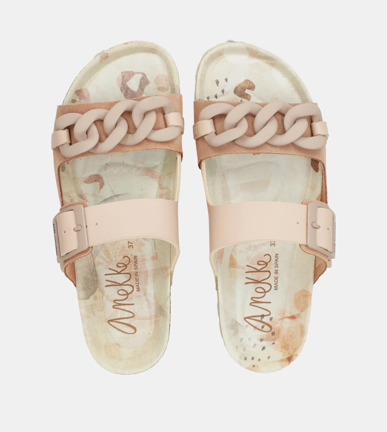 Rosa Bio-Sandalen mit Kettendetail - Image 5