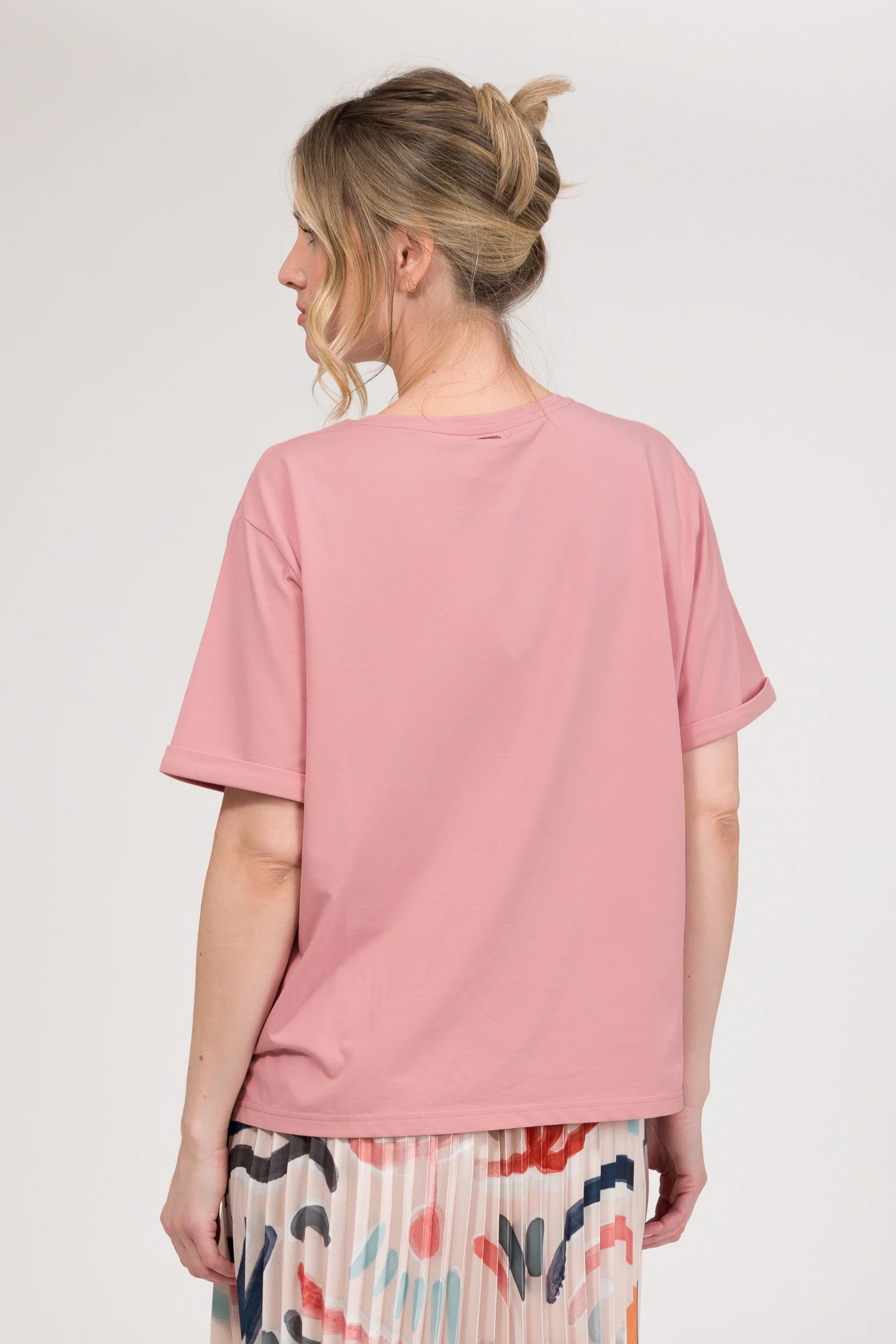 Rosa Kurzarm-T-Shirt mit Logo - Image 4
