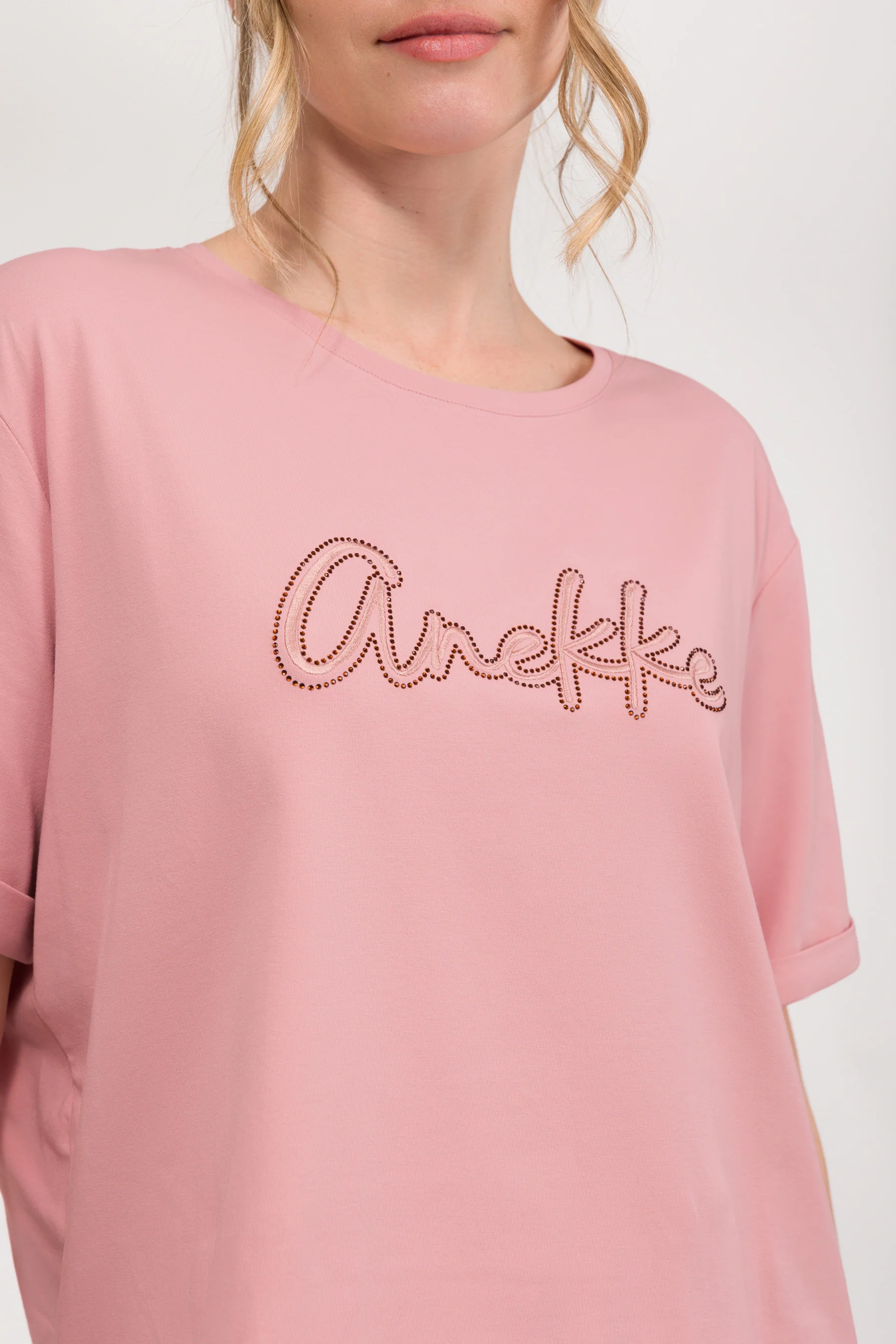 Rosa Kurzarm-T-Shirt mit Logo - Image 5
