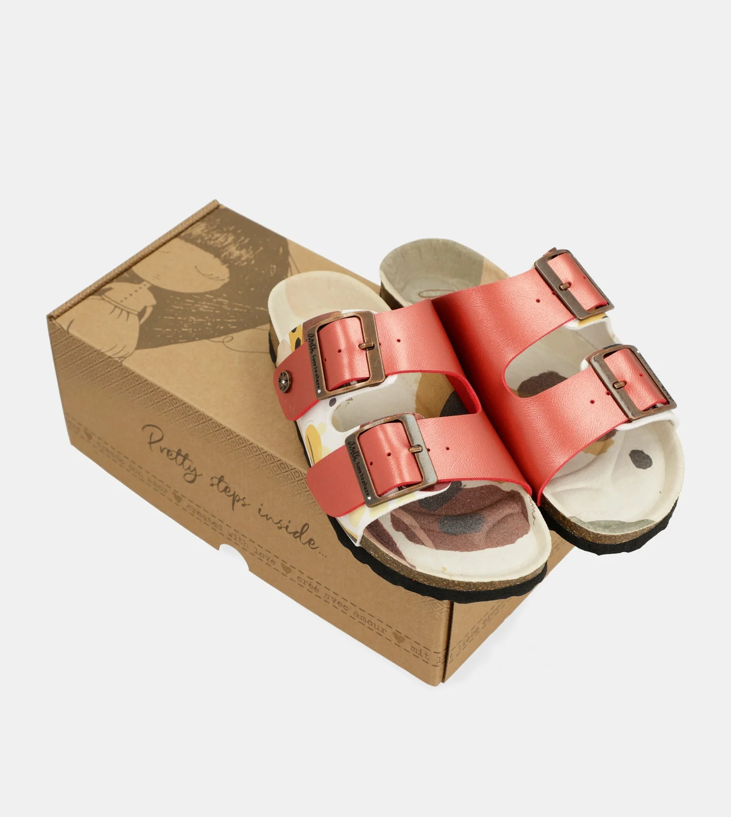 Rote mehrfarbige Bio-Sandalen - Image 9